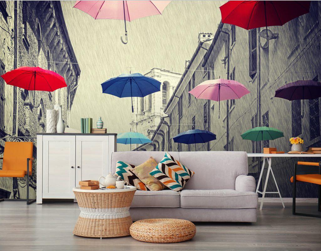 3D Colored Umbrella WG408 Wall Murals