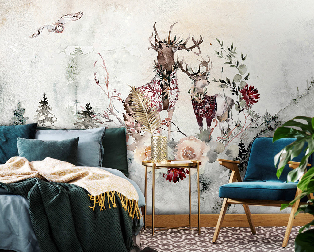 3D Deer Eagle WG376 Wall Murals