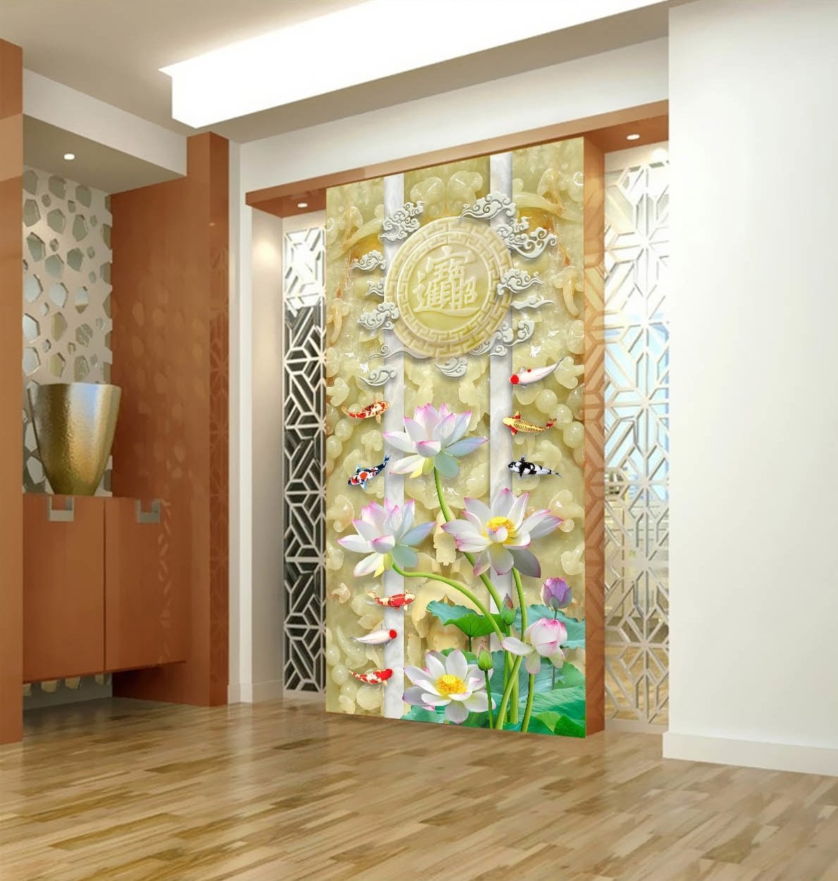 3D Lotus Garden Card 397 Wallpaper AJ Wallpaper 