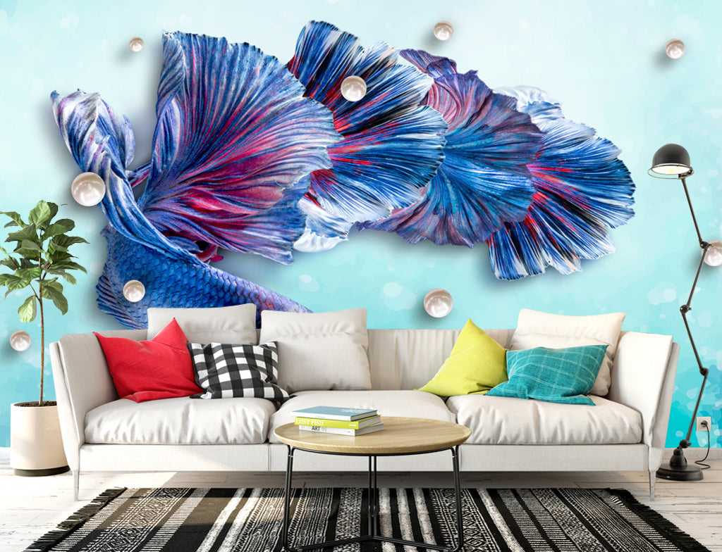 3D Fish Pearl WG204 Wall Murals