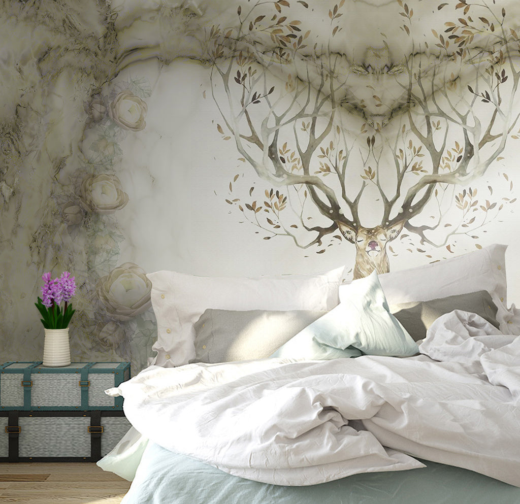 3D Leaf Deer WG353 Wall Murals