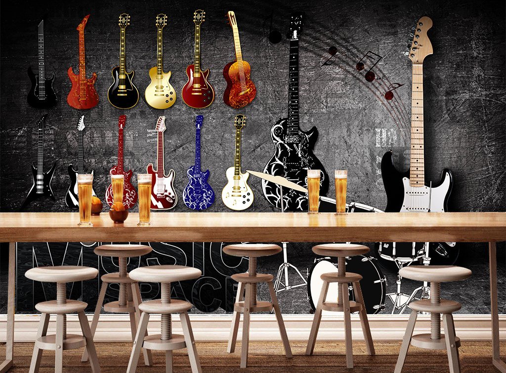 3D Guitar 230 Wall Murals Wallpaper AJ Wallpaper 2 