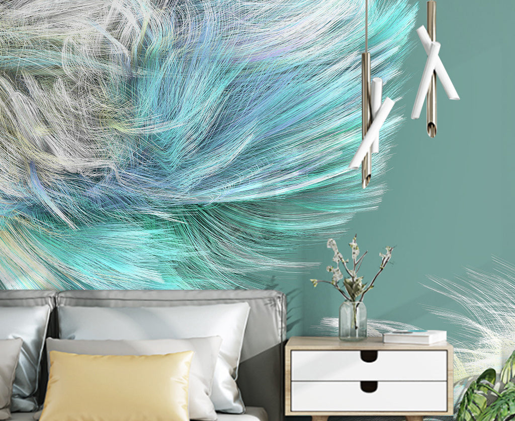 3D Blue Fluff WG380 Wall Murals
