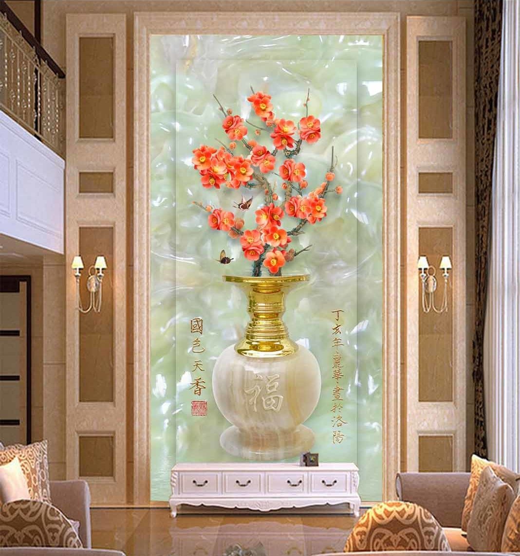 3D Vase Flowers 383 Wallpaper AJ Wallpaper 