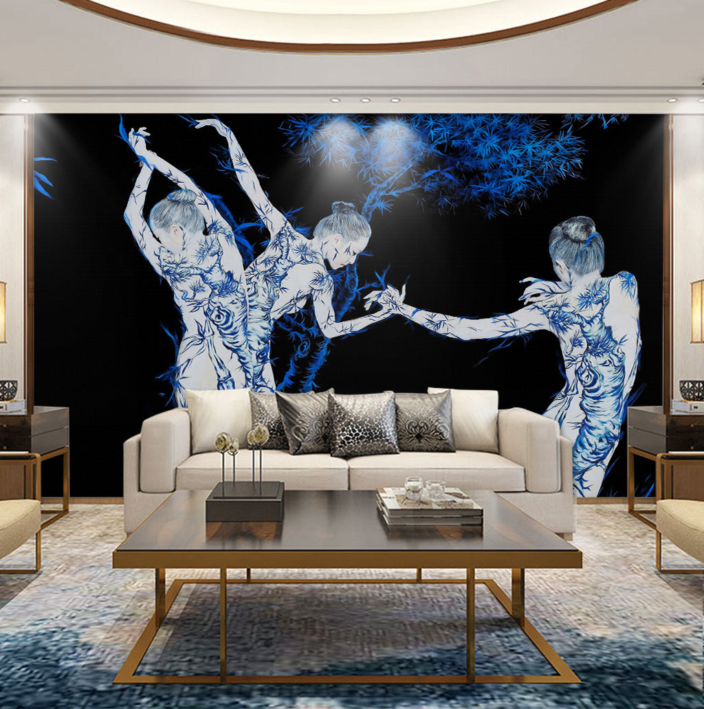 3D Dancing Bamboo WG260 Wall Murals