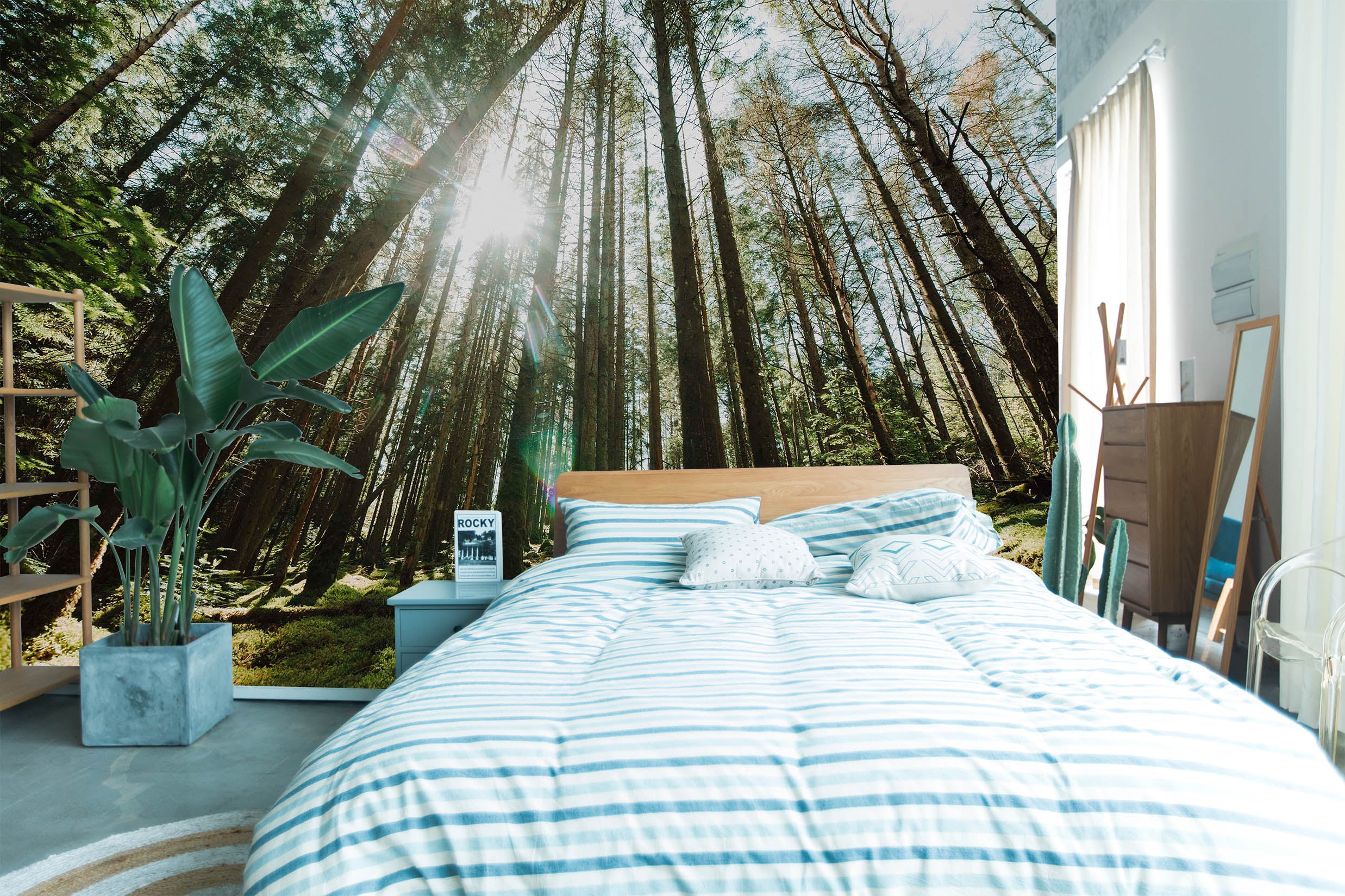 3D Forest Sunshine 107 Wall Murals