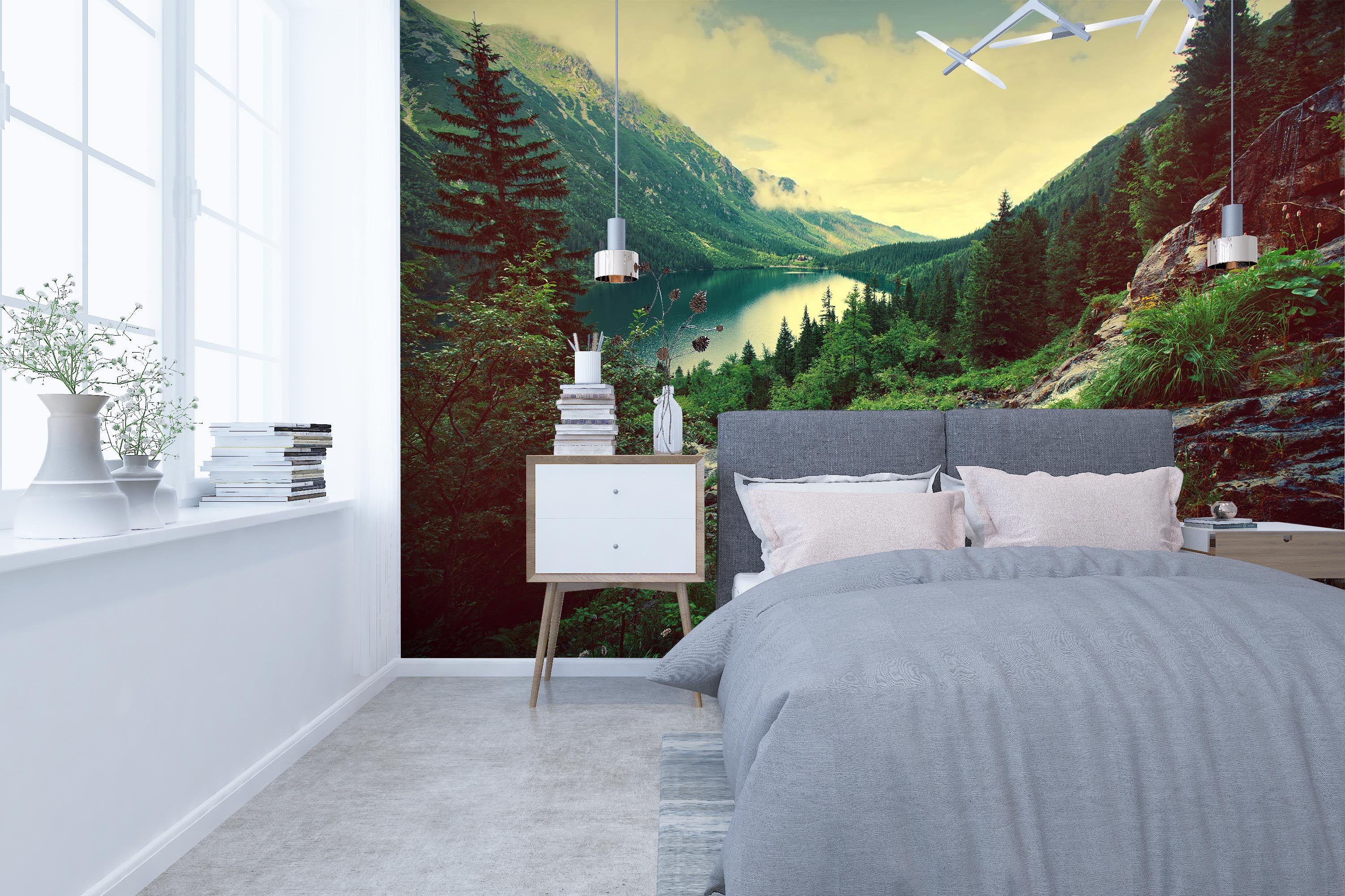 3D Forest Lake 102 Wall Murals