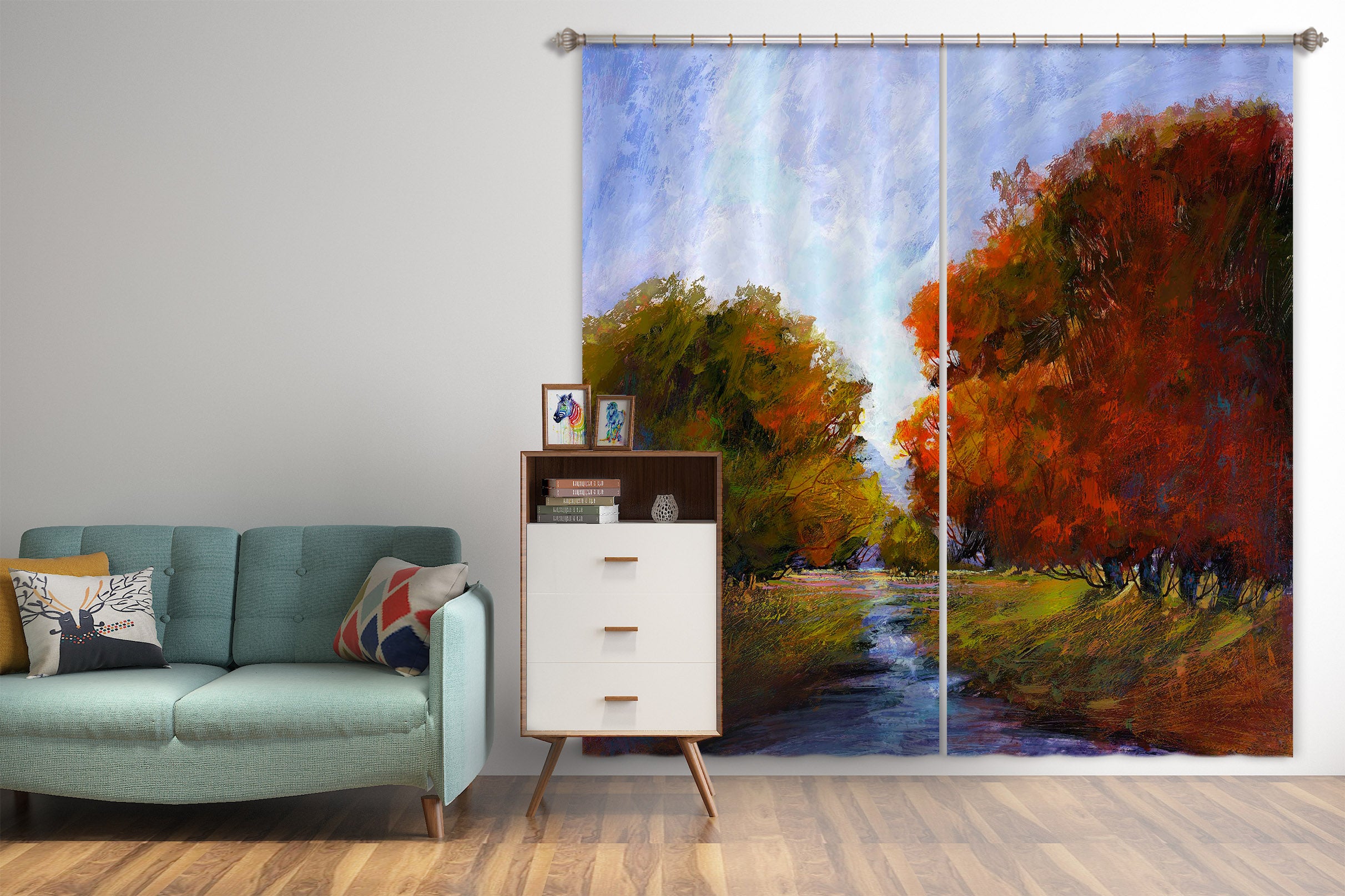 3D Maple Forest 201 Michael Tienhaara Curtain Curtains Drapes