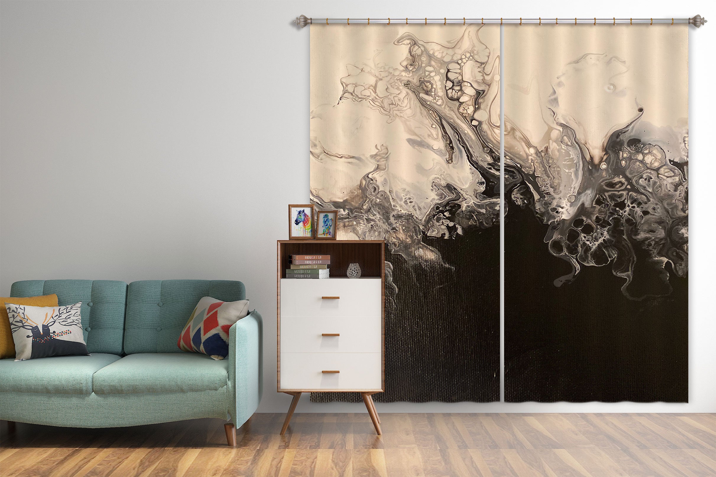 3D Black Pattern Texture 8144 Valerie Latrice Curtain Curtains Drapes