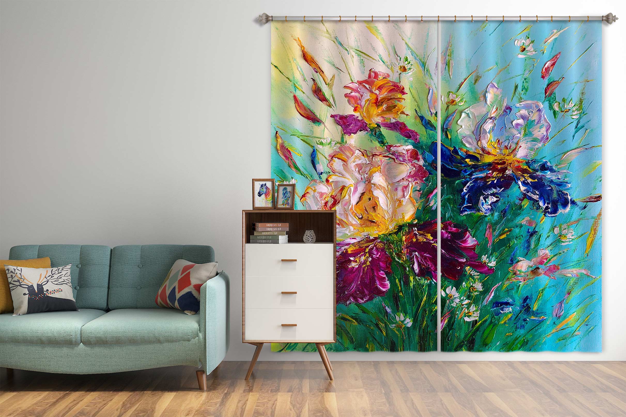3D Painted Flowers 372 Skromova Marina Curtain Curtains Drapes