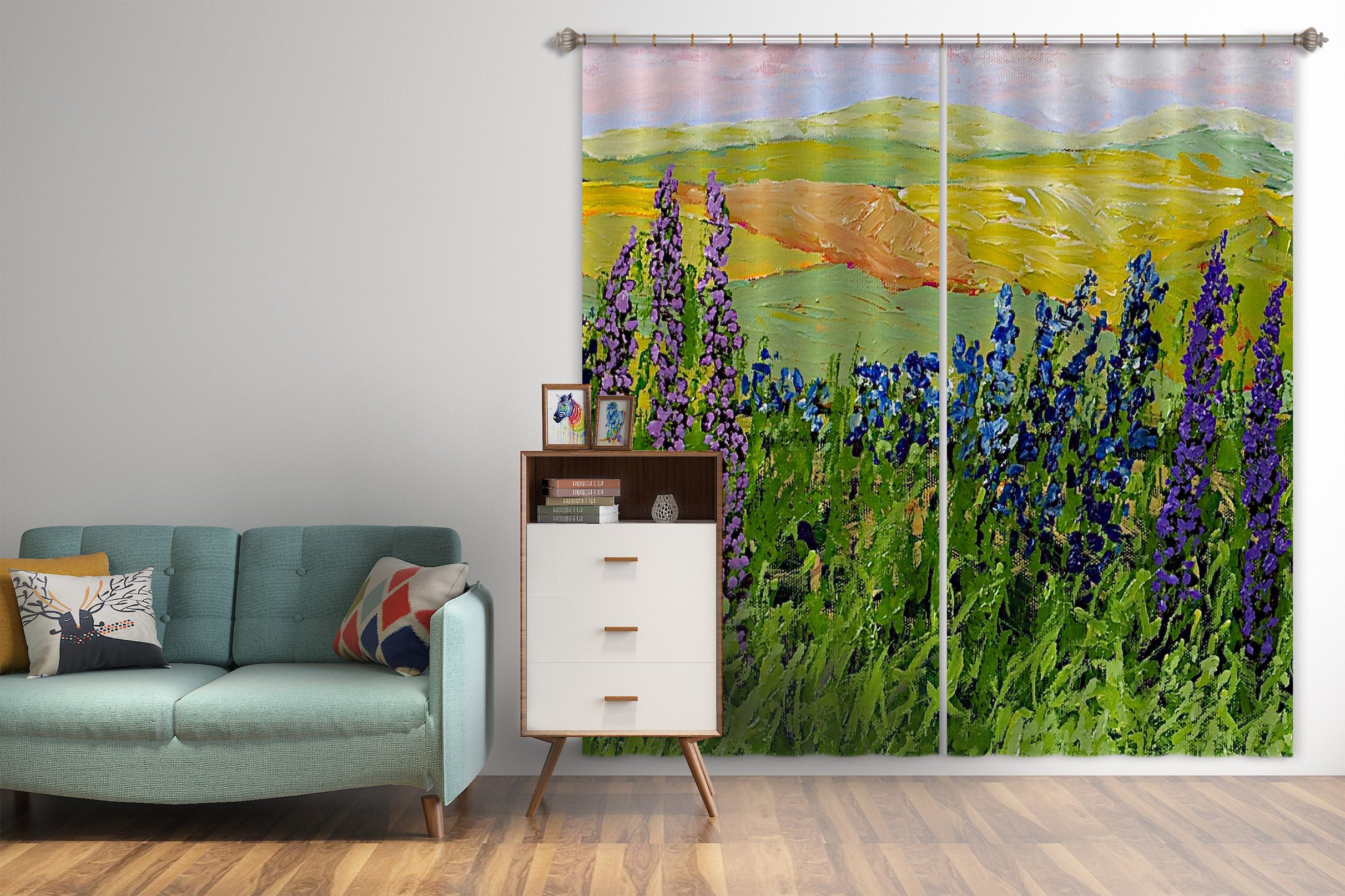 3D Prairie Wildflower 151 Allan P. Friedlander Curtain Curtains Drapes