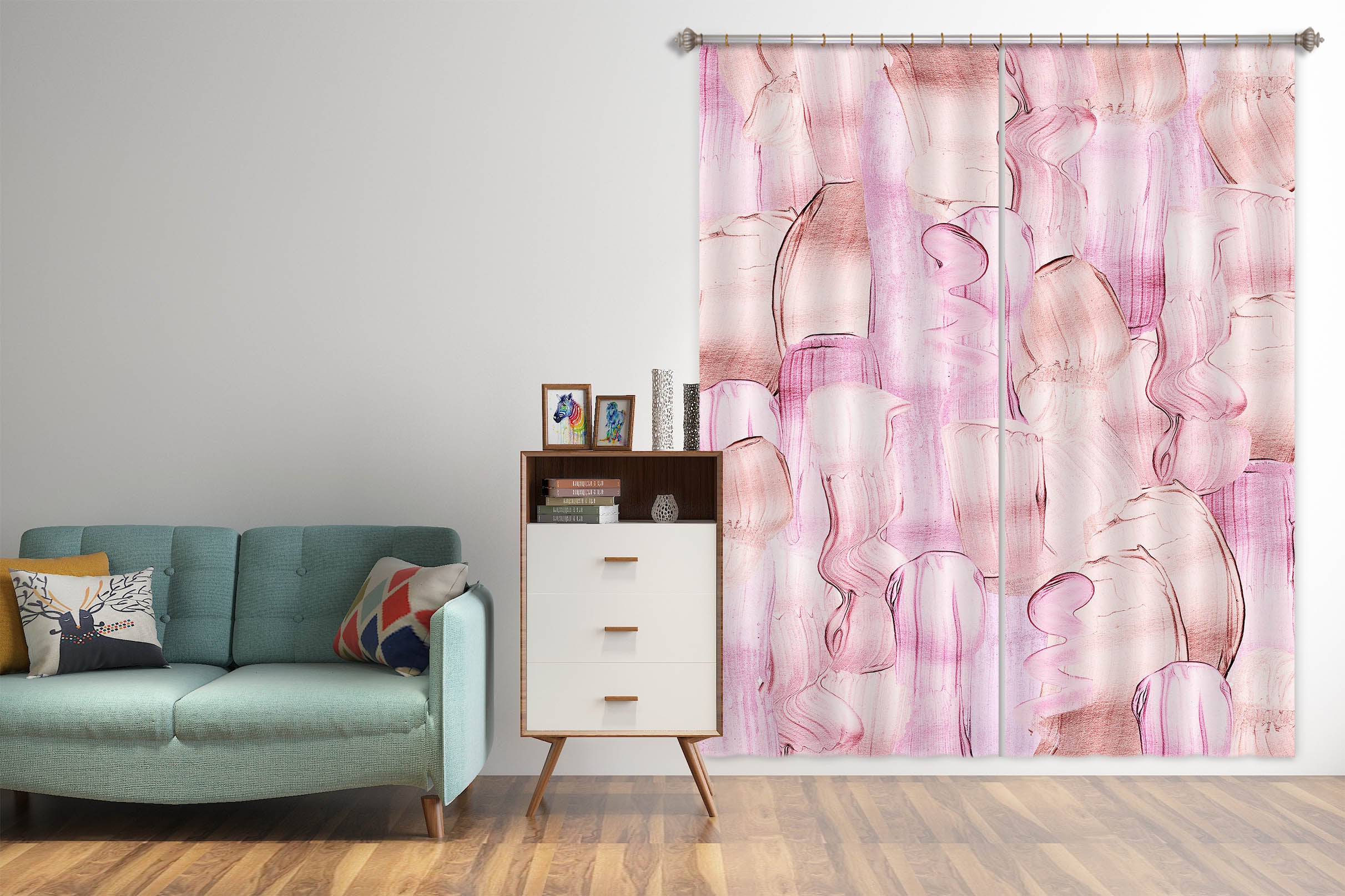3D Pink Pigment 192 Uta Naumann Curtain Curtains Drapes