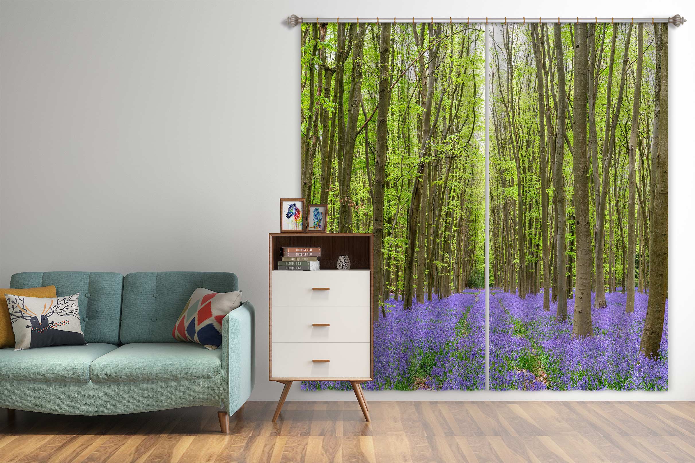 3D Purple Flower Forest 6598 Assaf Frank Curtain Curtains Drapes