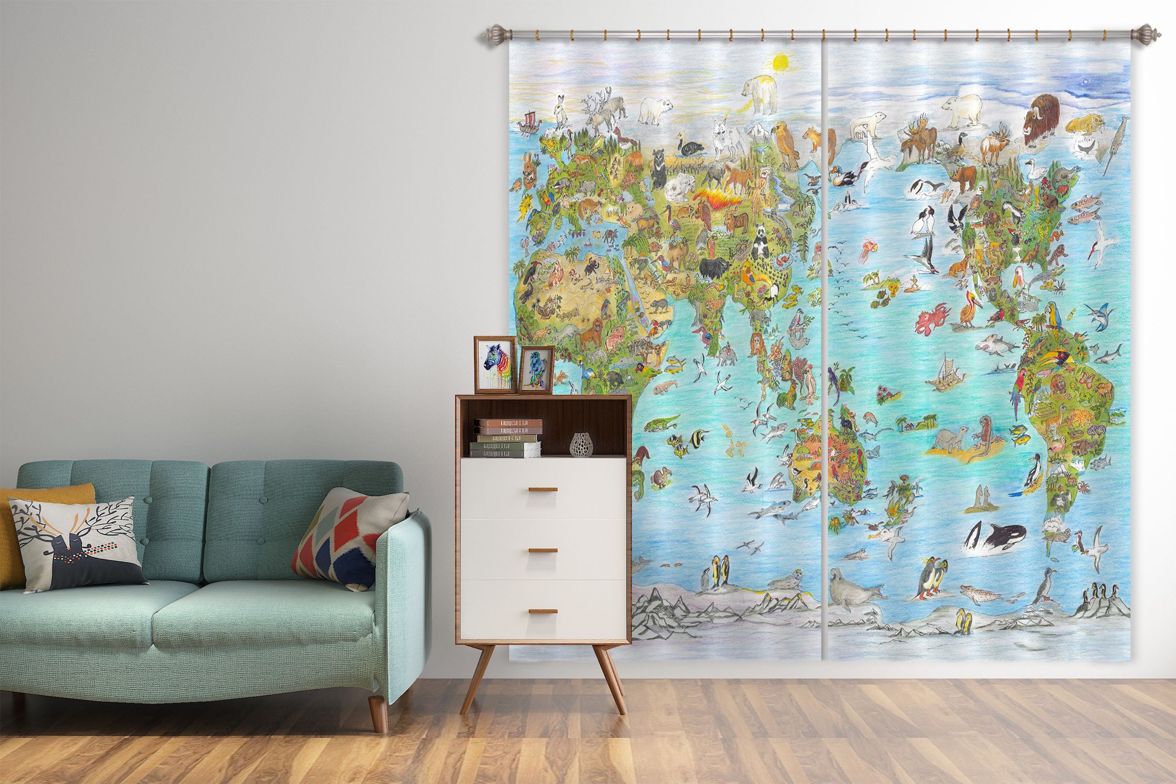 3D Valley Sea 059 Michael Sewell Curtain Curtains Drapes