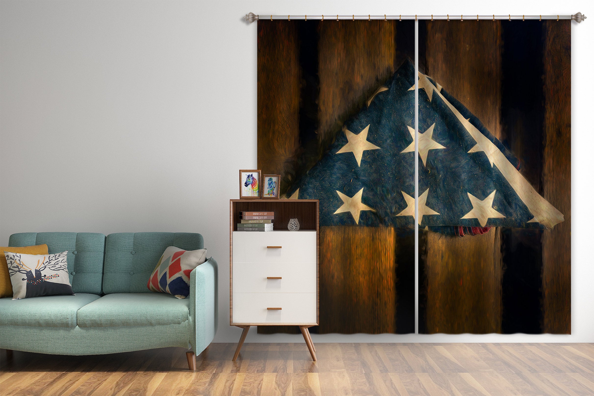 3D Blue Star Cloth 5342 Beth Sheridan Curtain Curtains Drapes