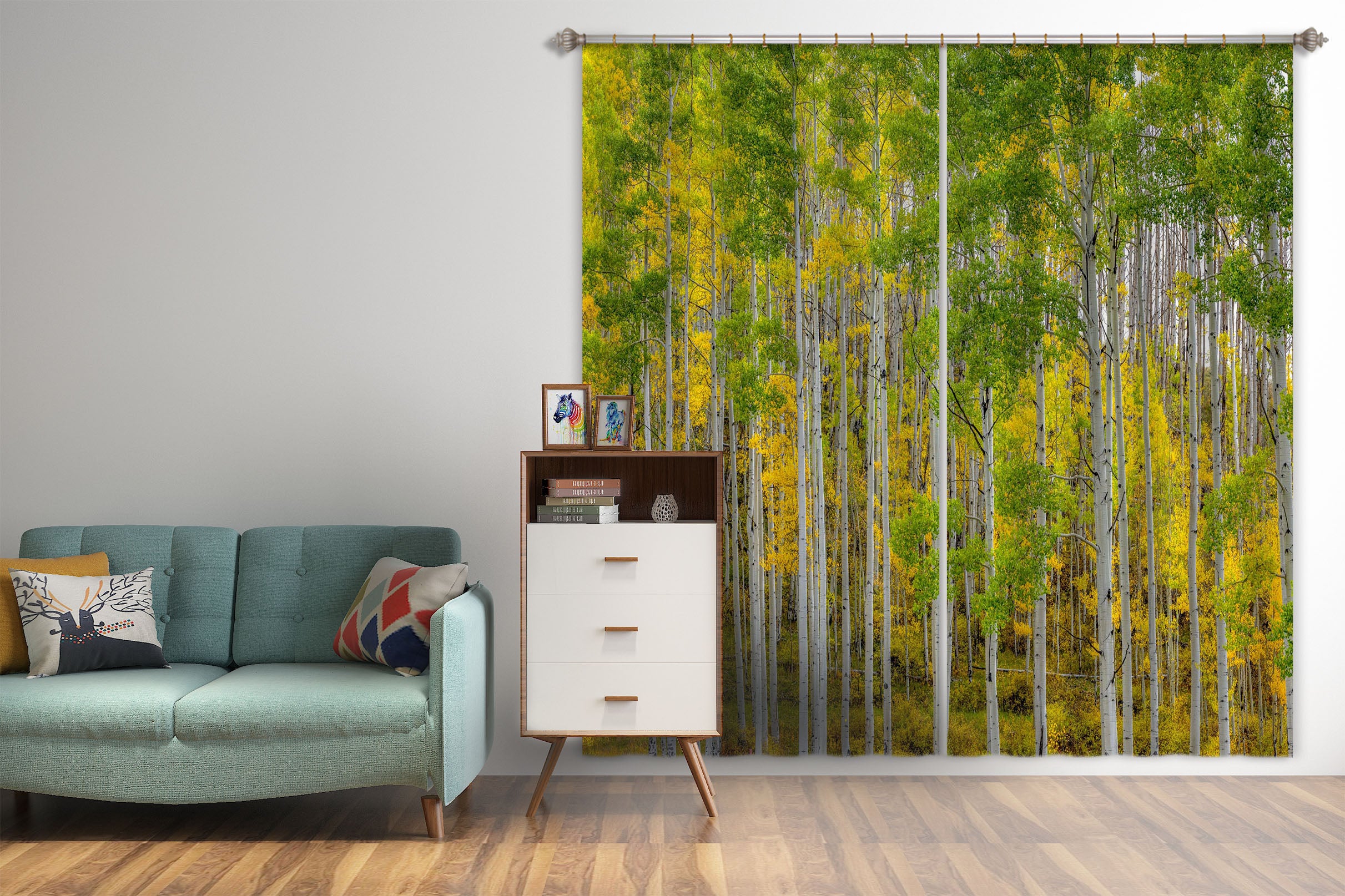 3D Autumn Forest 166 Marco Carmassi Curtain Curtains Drapes