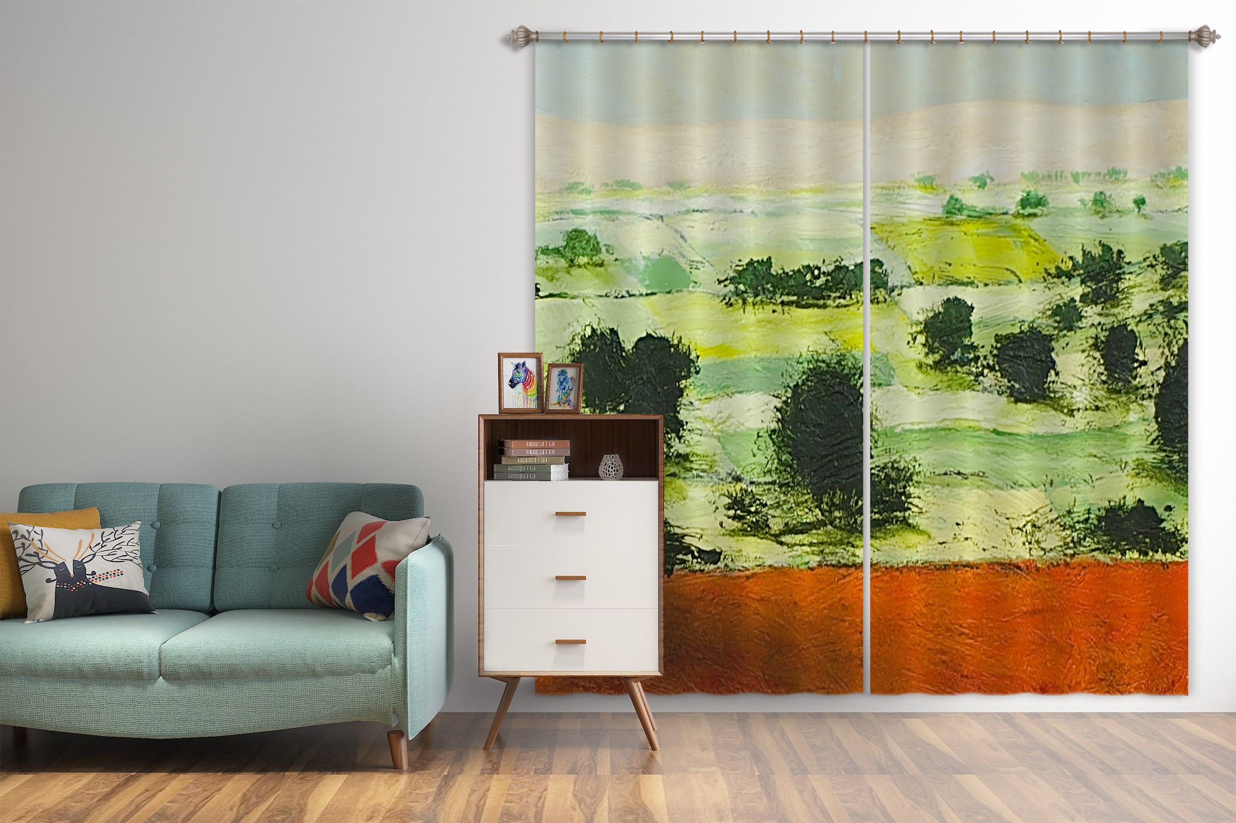 3D Morning Meadow 118 Allan P. Friedlander Curtain Curtains Drapes
