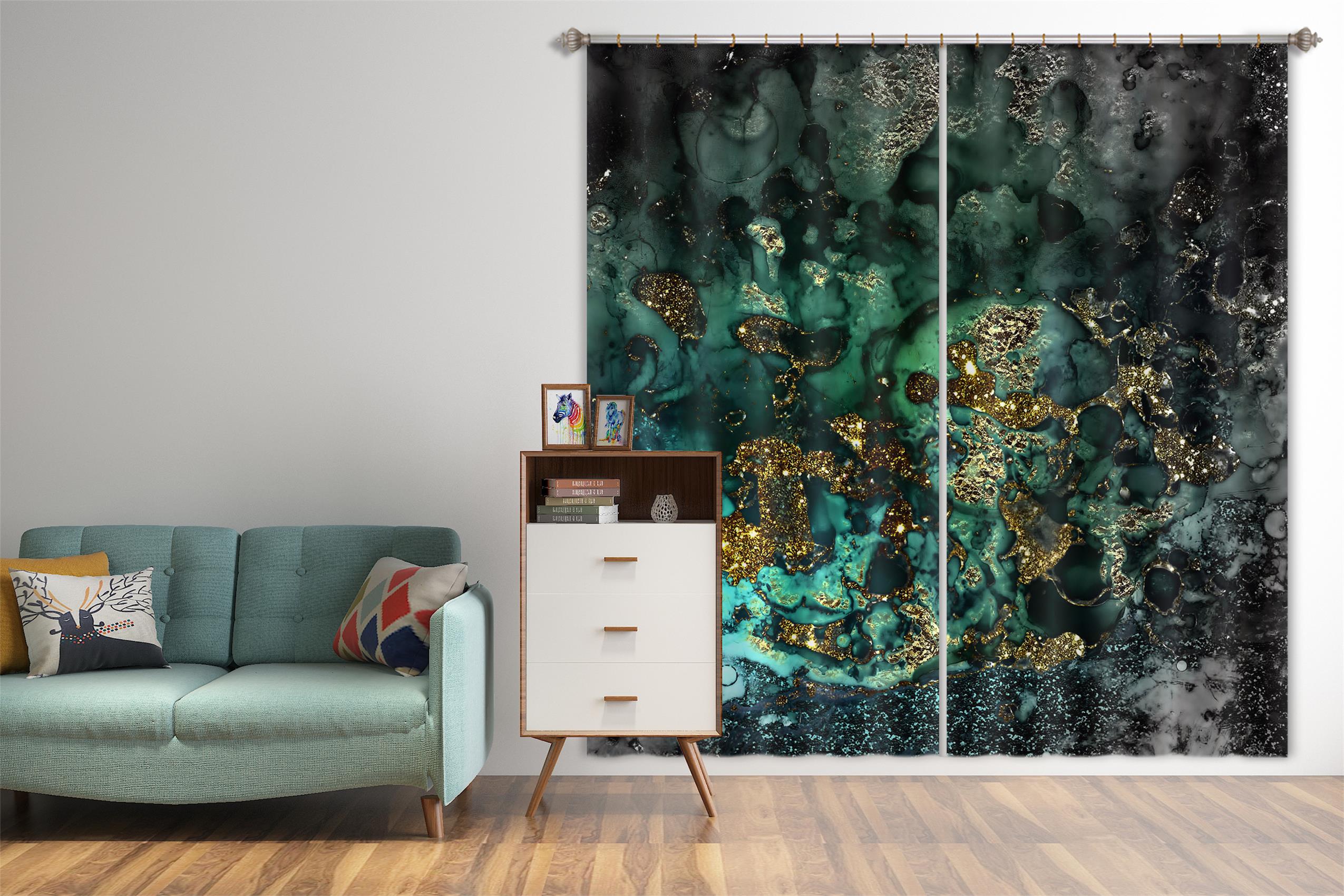 3D Green Texture 187 Uta Naumann Curtain Curtains Drapes