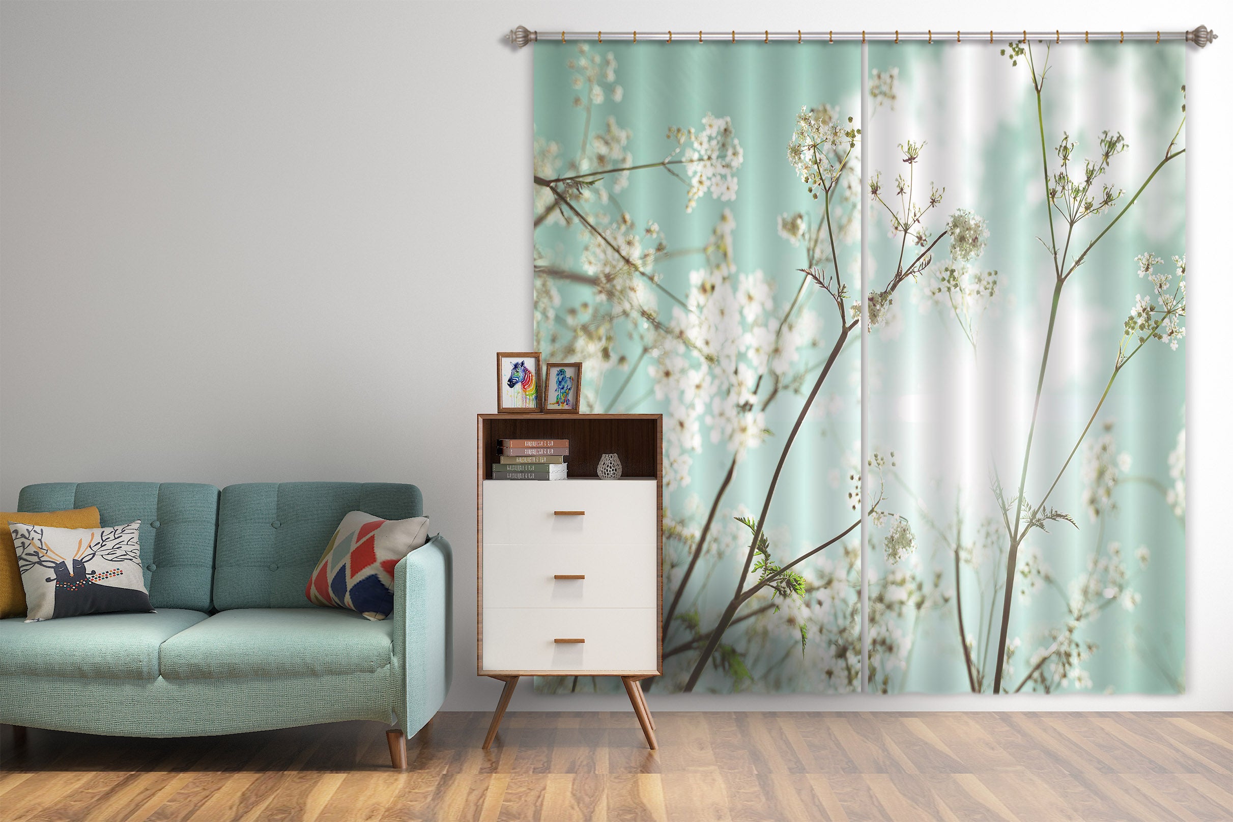 3D Cloud Flower 006 Assaf Frank Curtain Curtains Drapes