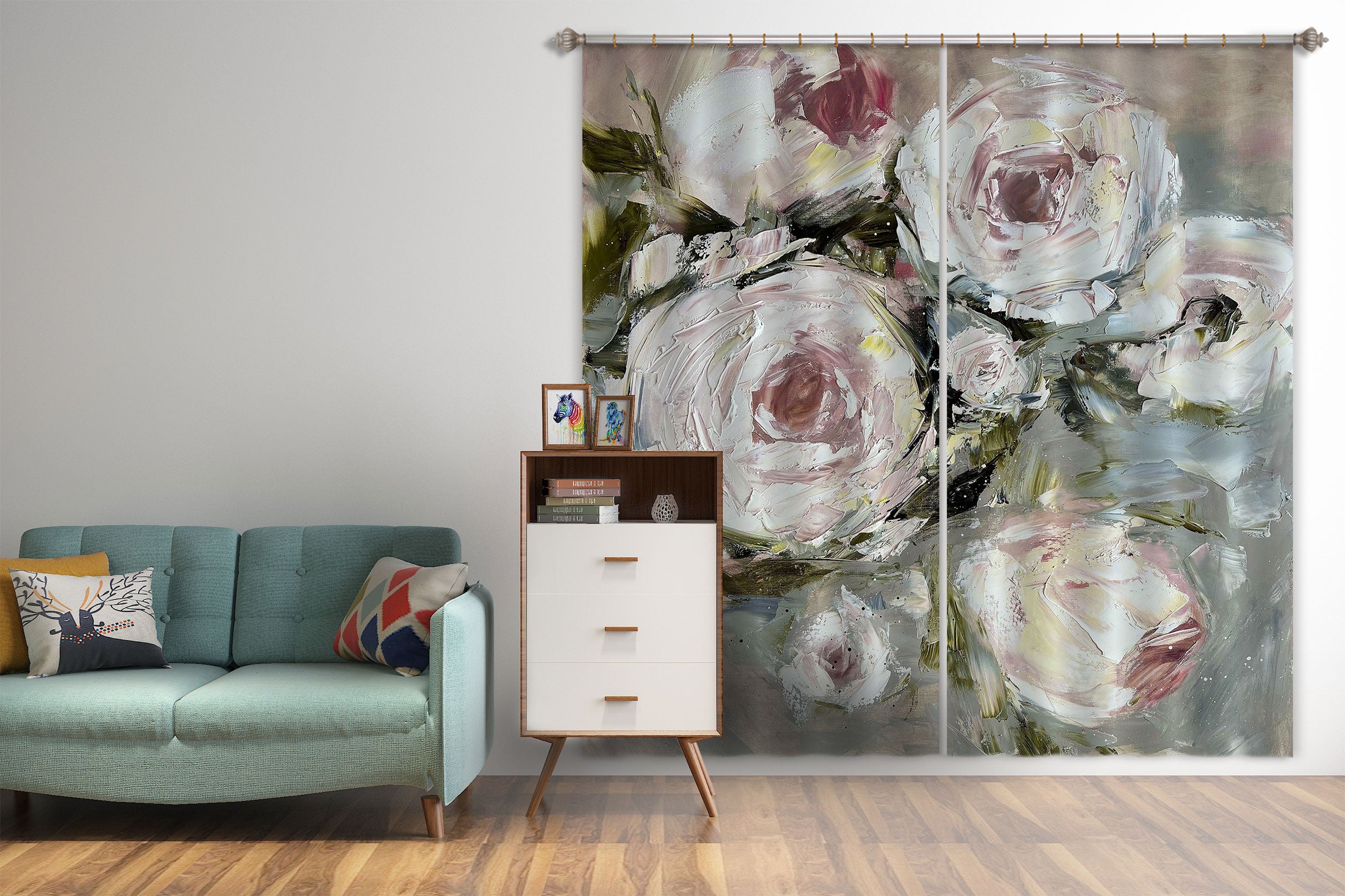 3D Beautiful Rose 362 Skromova Marina Curtain Curtains Drapes