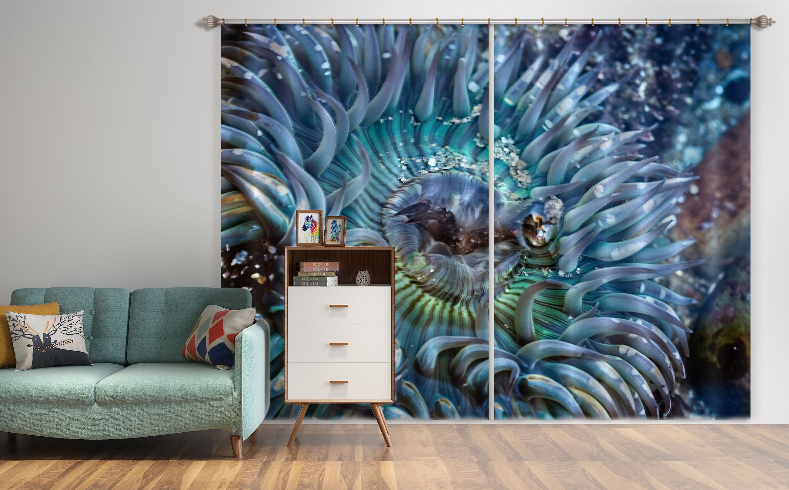 3D Tidepool Treasure 075 Kathy Barefield Curtain Curtains Drapes