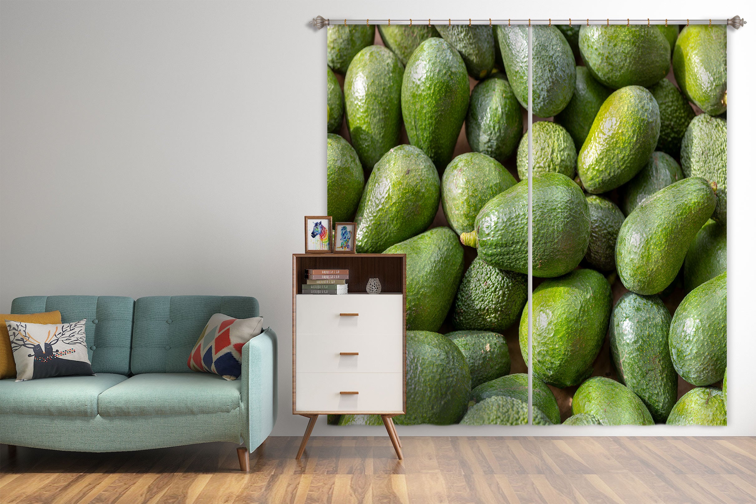 3D Fruit Avocado 6553 Assaf Frank Curtain Curtains Drapes