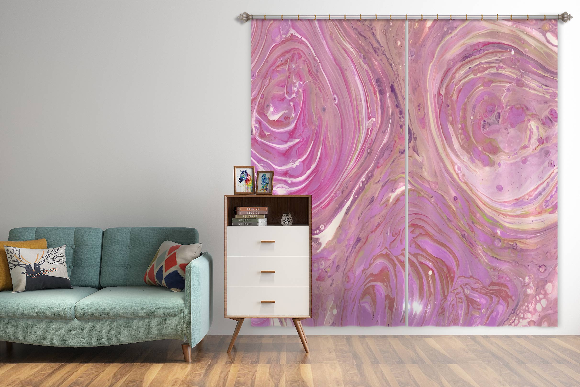 3D Pink Purple Pattern 8154 Valerie Latrice Curtain Curtains Drapes
