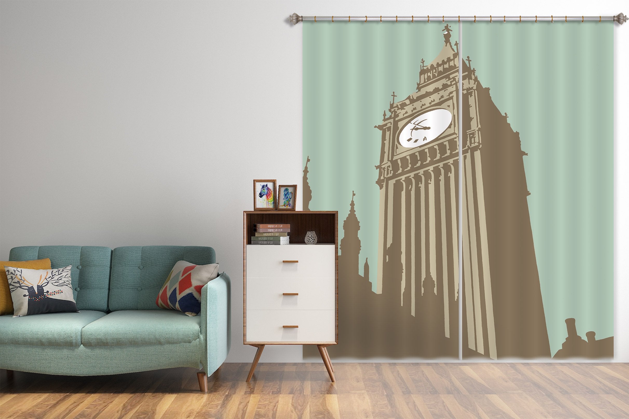 3D Big Ben 101 Steve Read Curtain Curtains Drapes Wallpaper AJ Wallpaper 