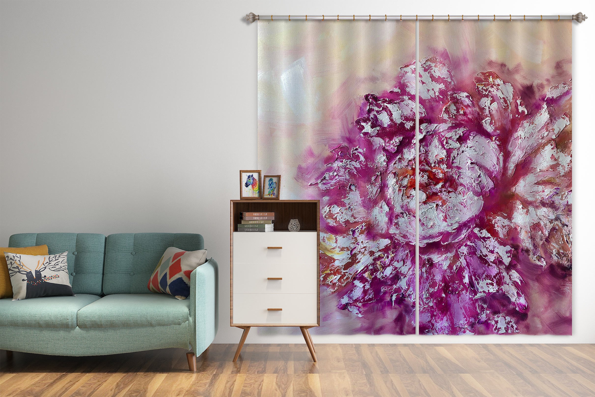 3D Purple Flower 328 Skromova Marina Curtain Curtains Drapes