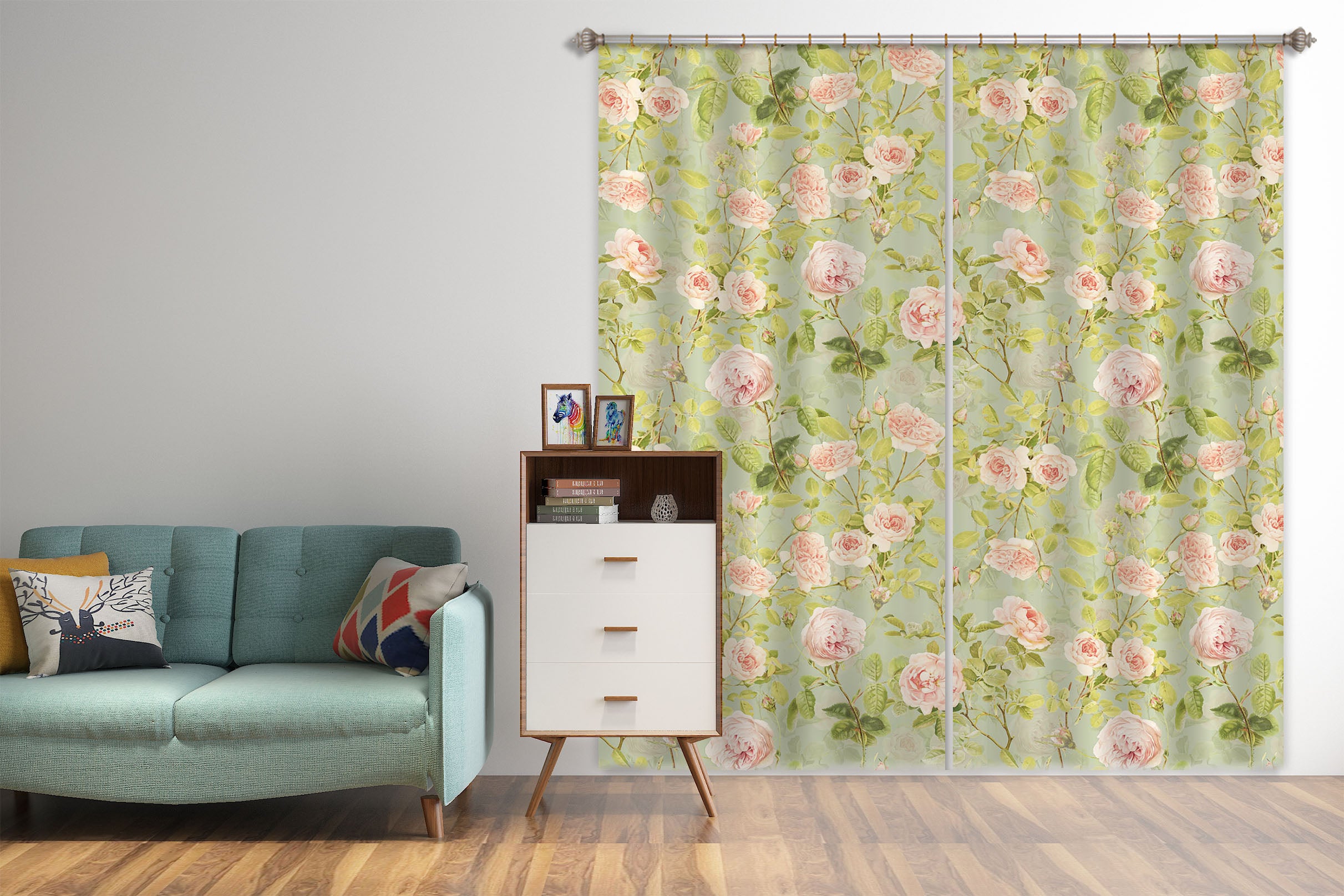 3D Pink Flowering Branch 150 Uta Naumann Curtain Curtains Drapes