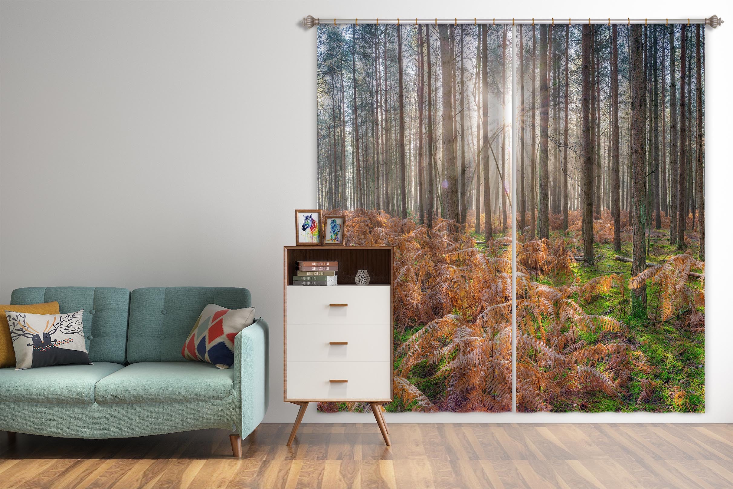 3D Sunshine Leaves 6362 Assaf Frank Curtain Curtains Drapes