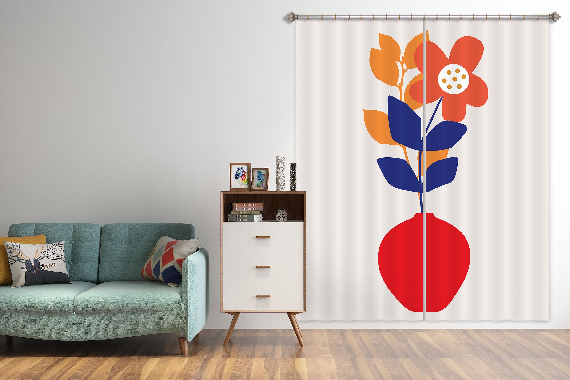 3D Colored Leaves 1128 Boris Draschoff Curtain Curtains Drapes