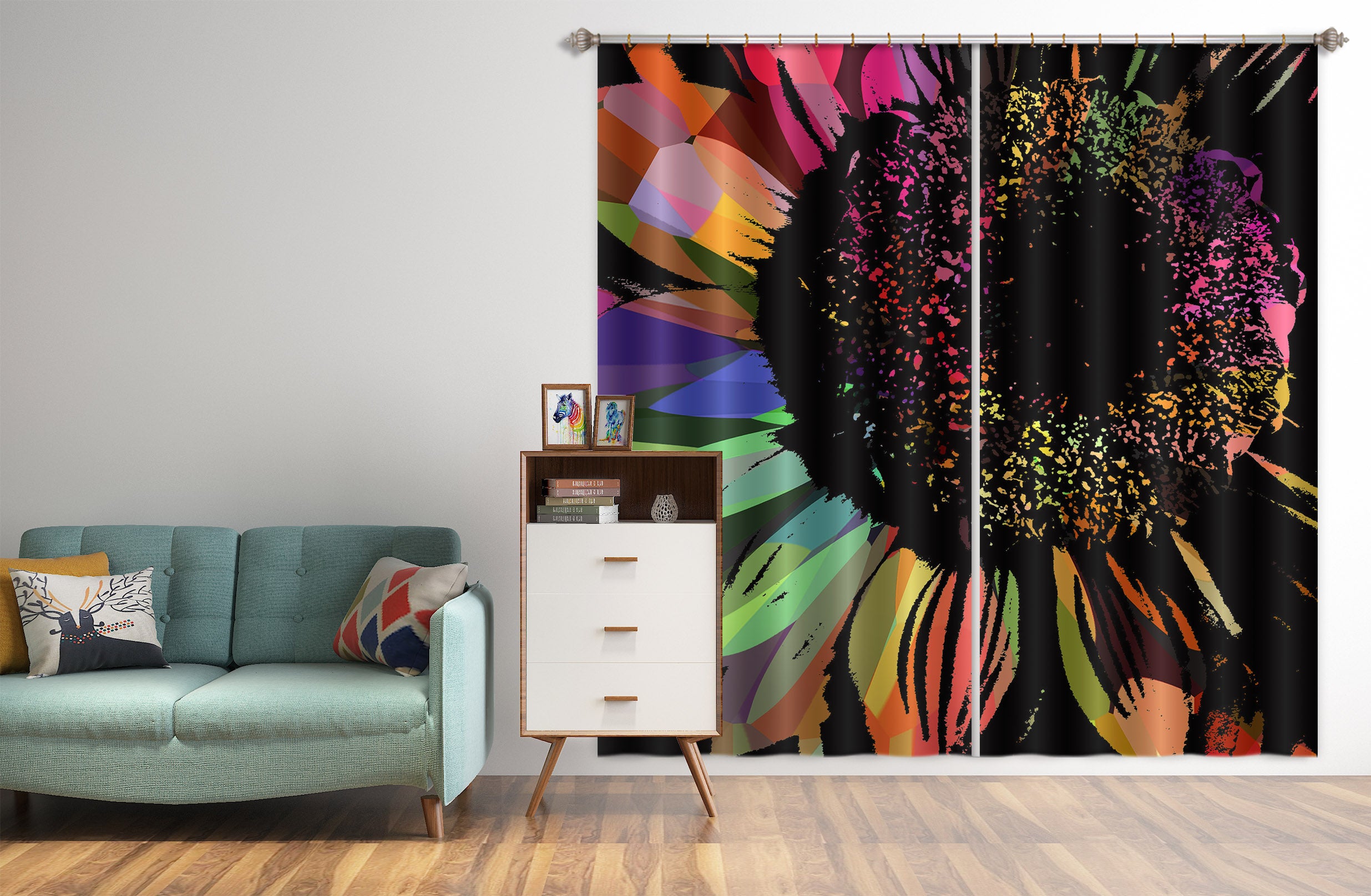 3D Colored Petals 19180 Shandra Smith Curtain Curtains Drapes