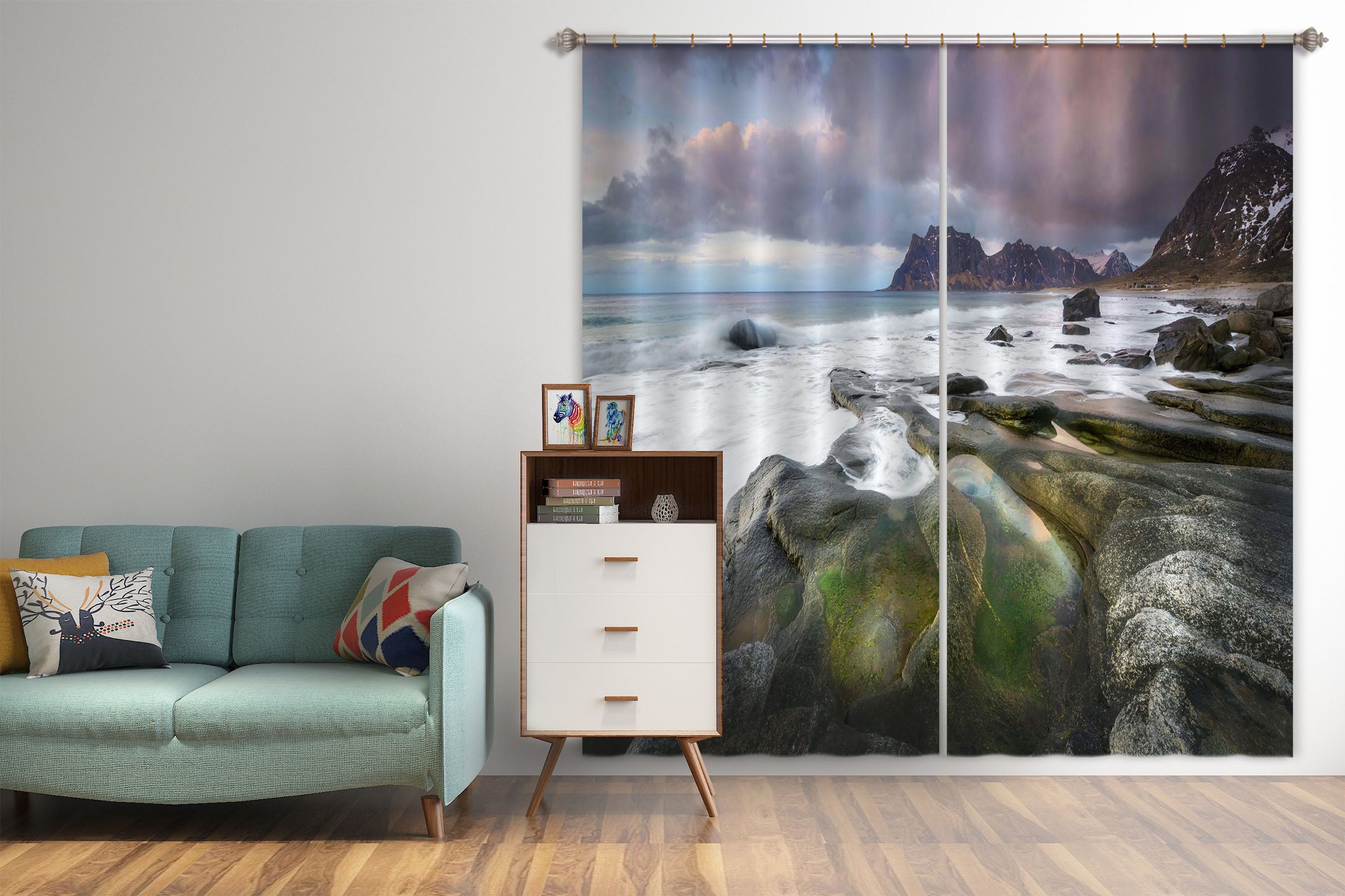 3D River Stones 142 Marco Carmassi Curtain Curtains Drapes