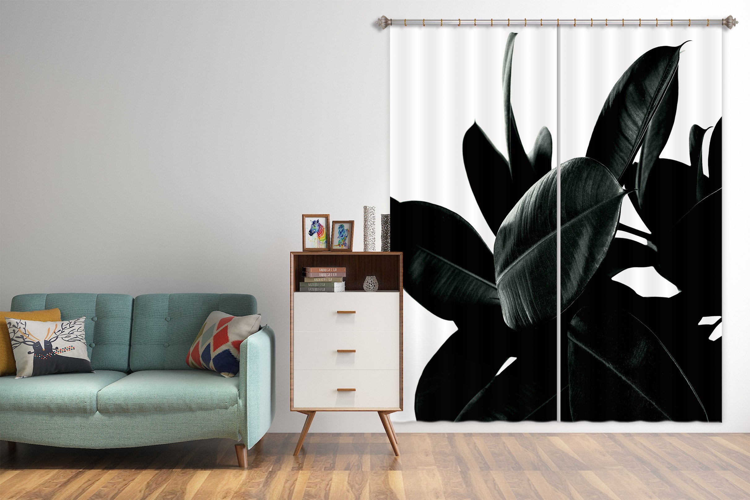 3D Leaf Shadow 1140 Boris Draschoff Curtain Curtains Drapes