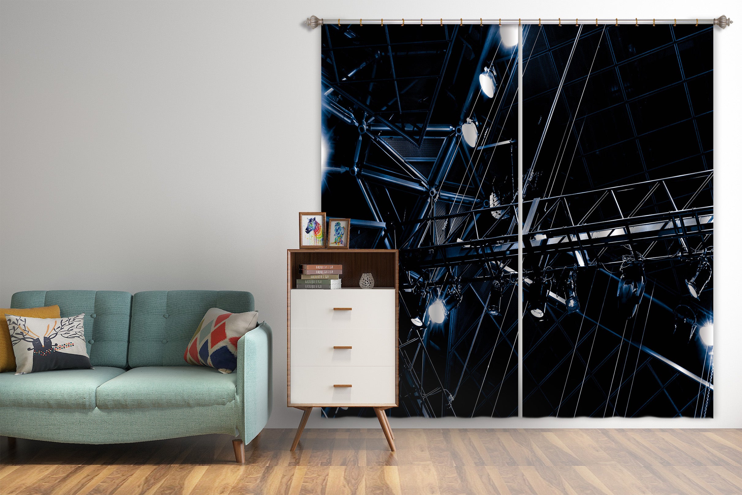 3D Sky Lights 044 Noirblanc777 Curtain Curtains Drapes