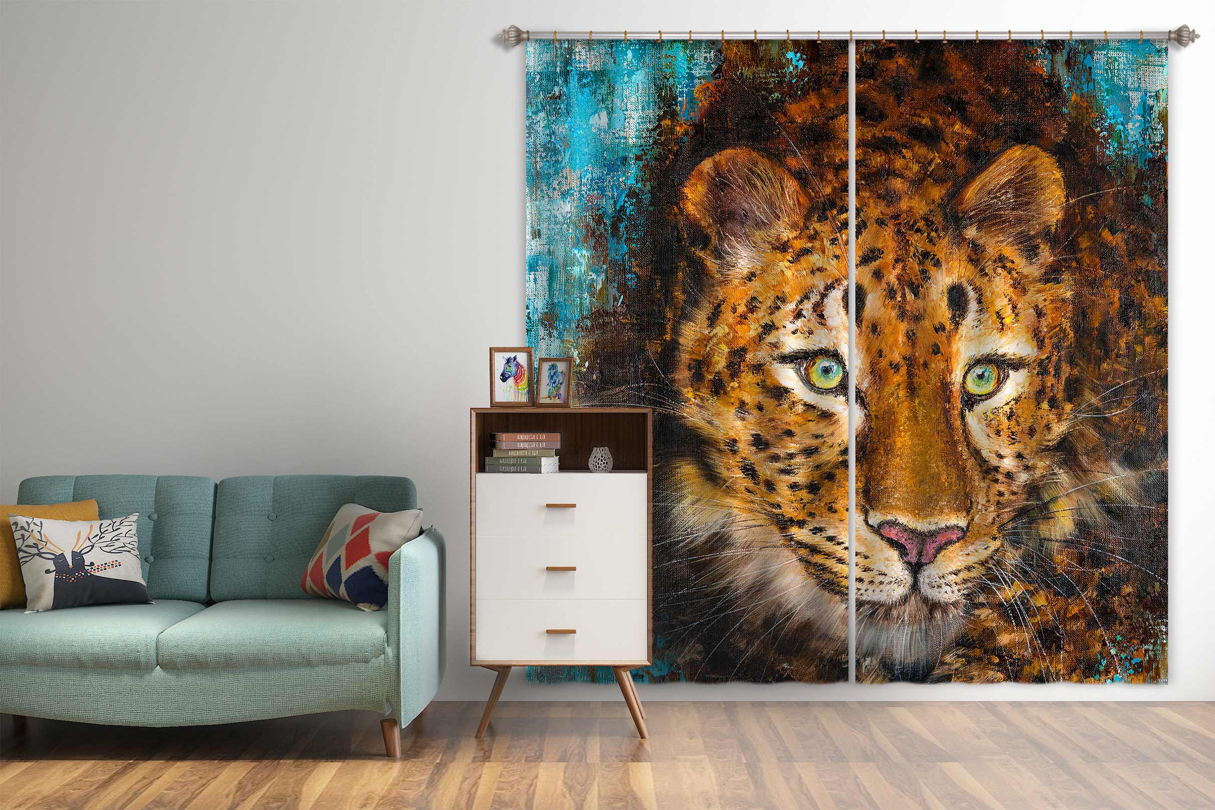 3D Painted Leopard 410 Skromova Marina Curtain Curtains Drapes