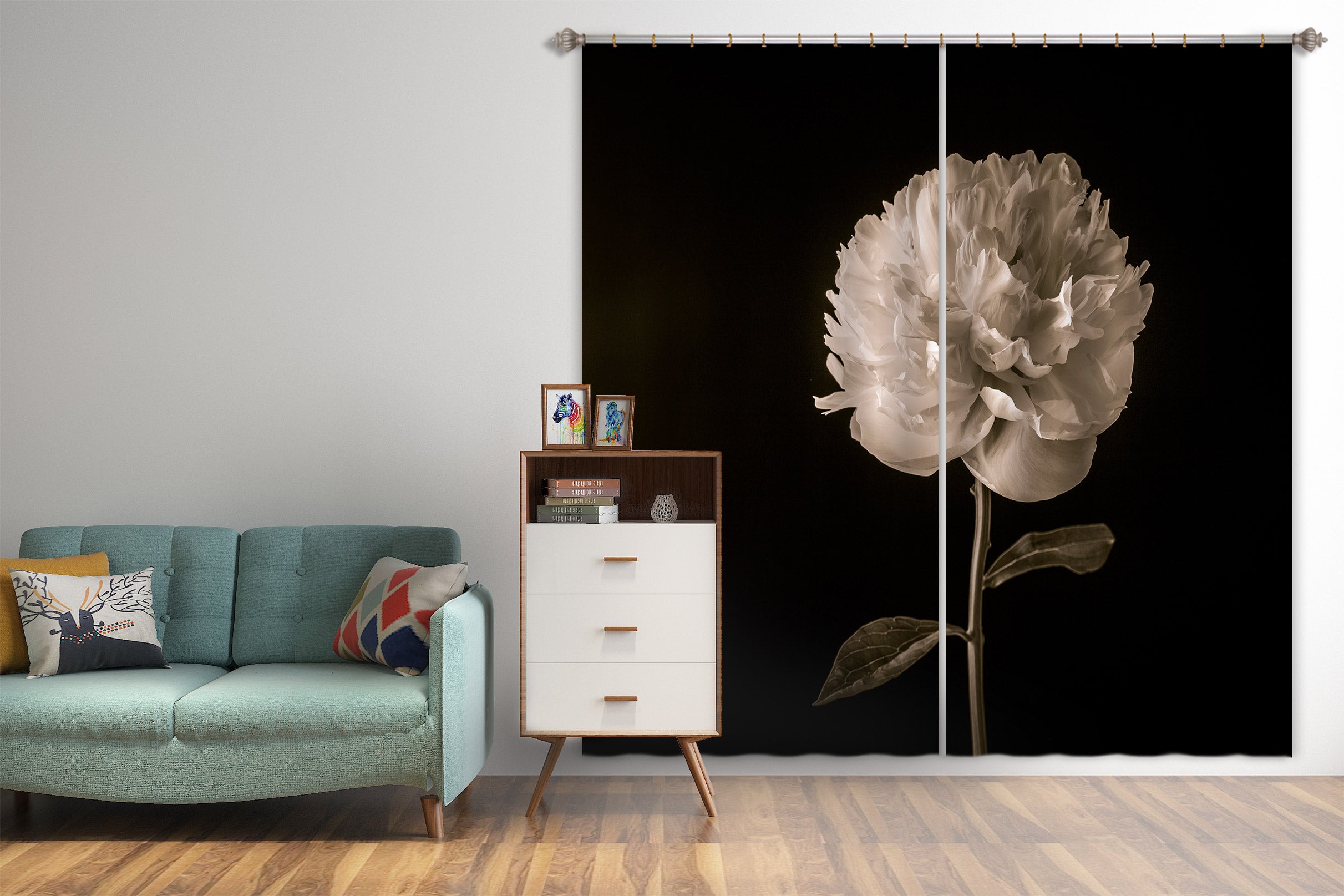 3D Elegant Flower 6521 Assaf Frank Curtain Curtains Drapes