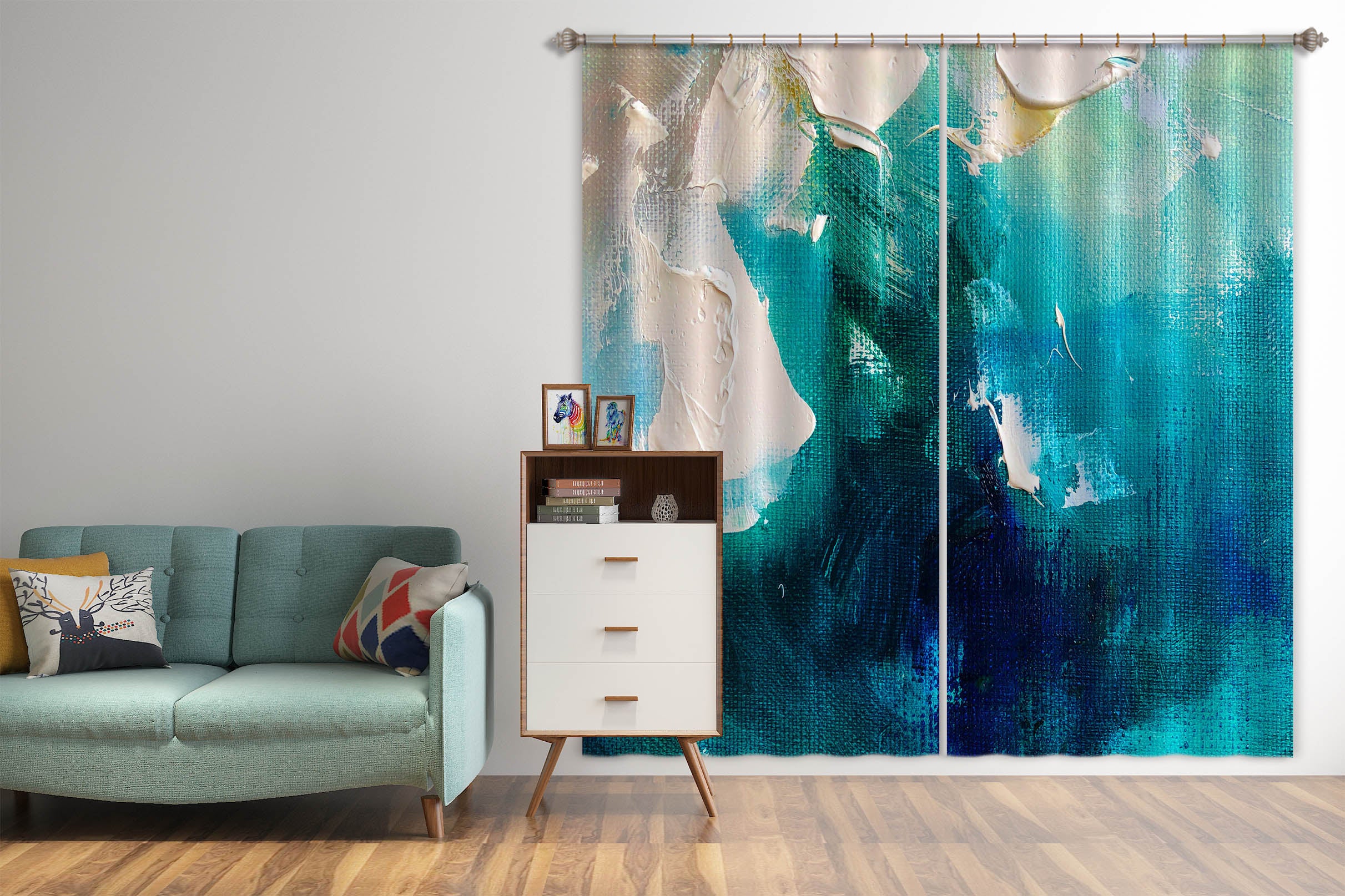 3D Blue Oil Painting 2393 Skromova Marina Curtain Curtains Drapes