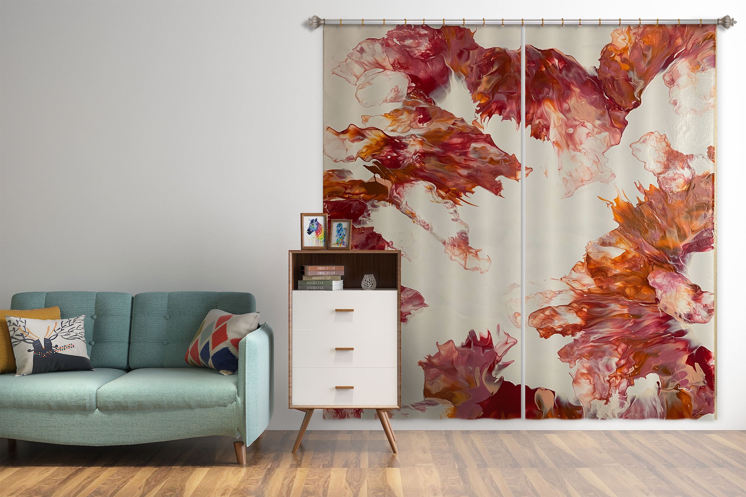 3D Red Texture 8148 Valerie Latrice Curtain Curtains Drapes