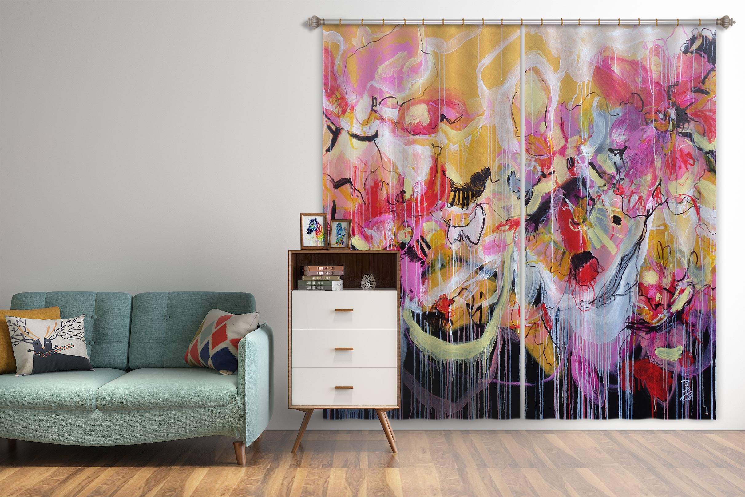 3D Abstract Painting 2346 Misako Chida Curtain Curtains Drapes