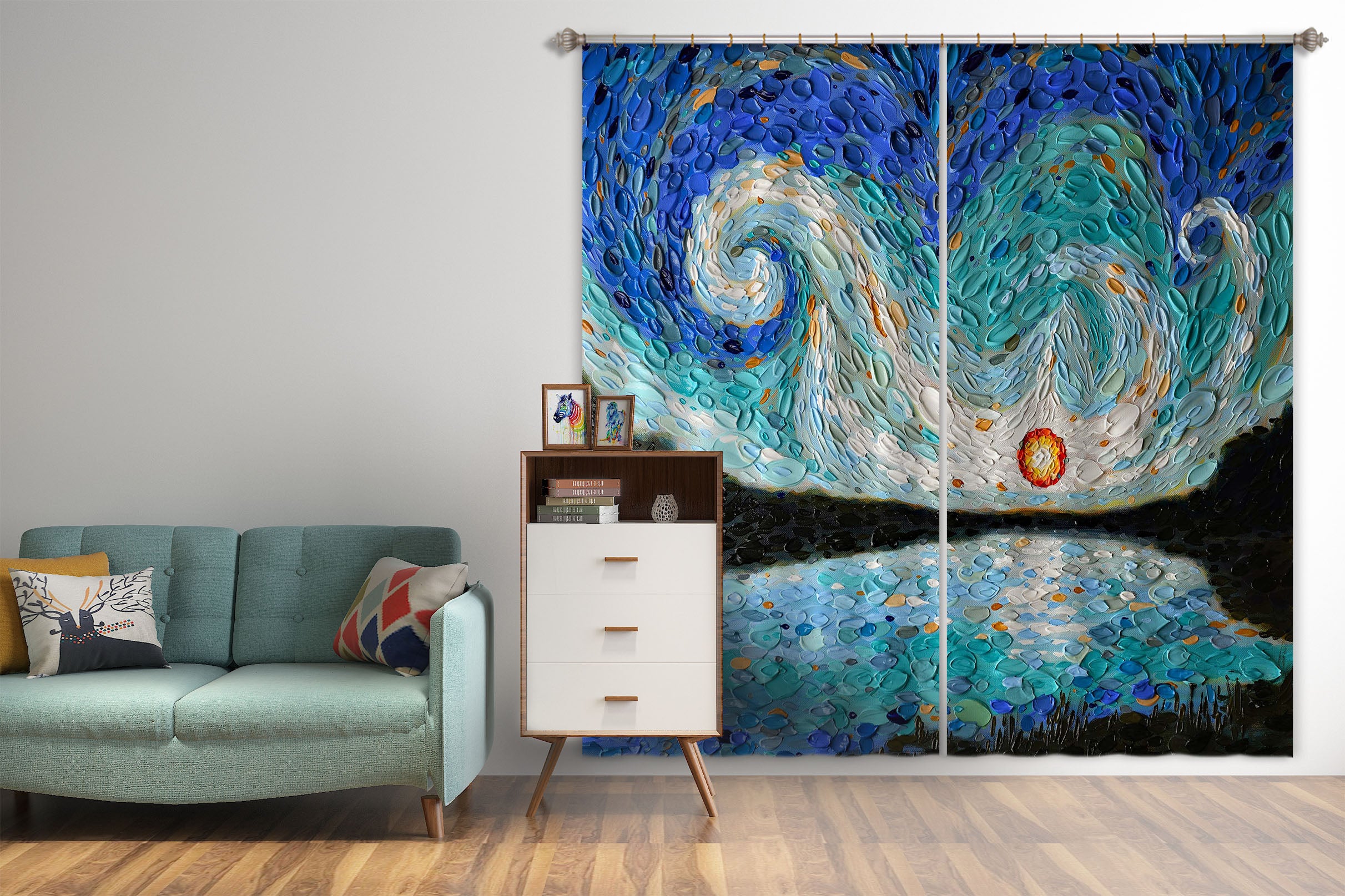 3D Eye Of The Sky 037 Dena Tollefson Curtain Curtains Drapes