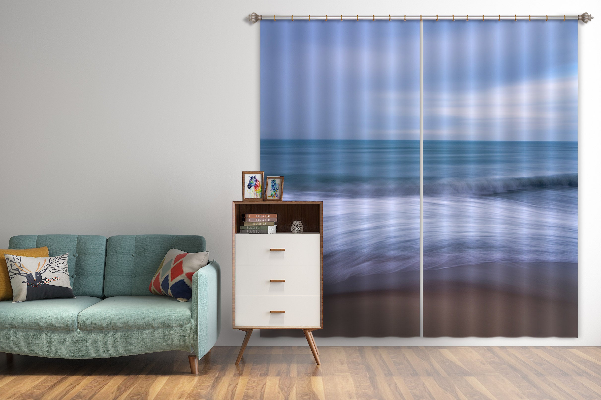 3D Wave Beach 122 Marco Carmassi Curtain Curtains Drapes