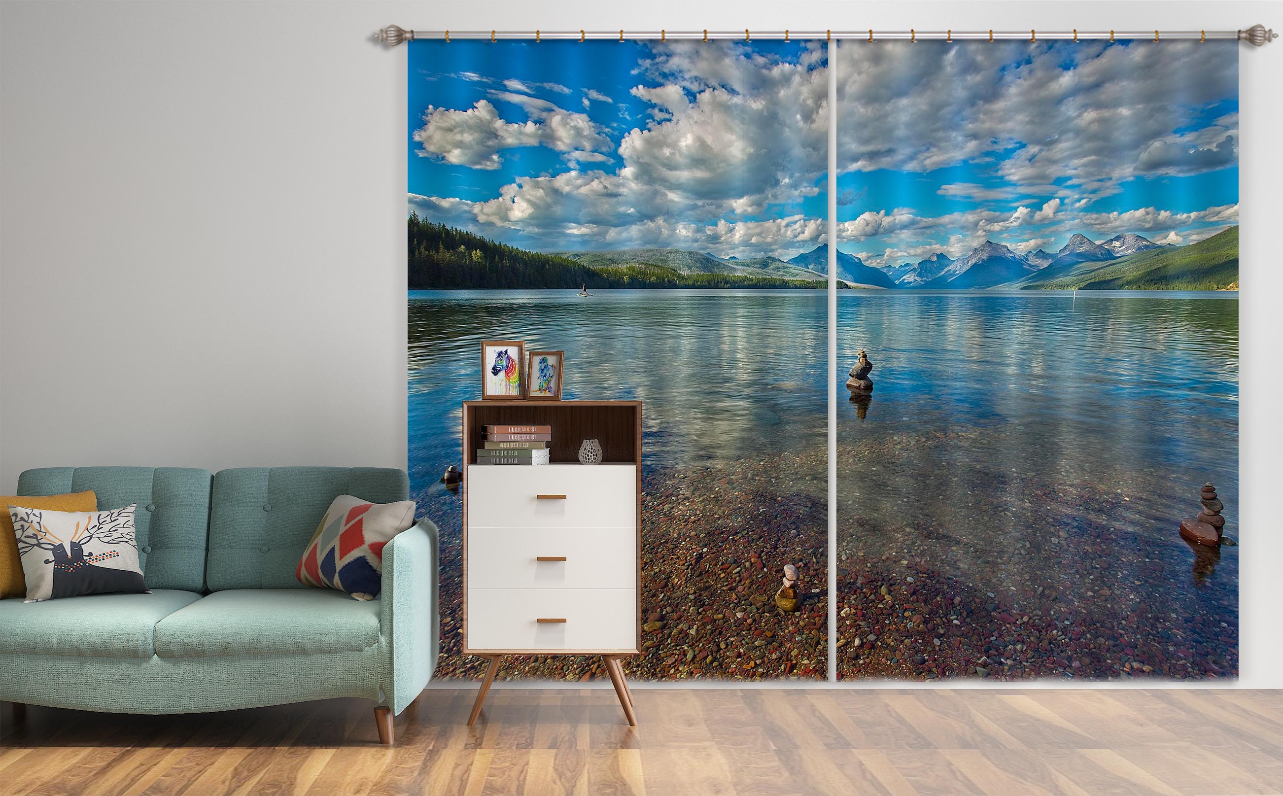 3D Reflection In Water 064 Kathy Barefield Curtain Curtains Drapes