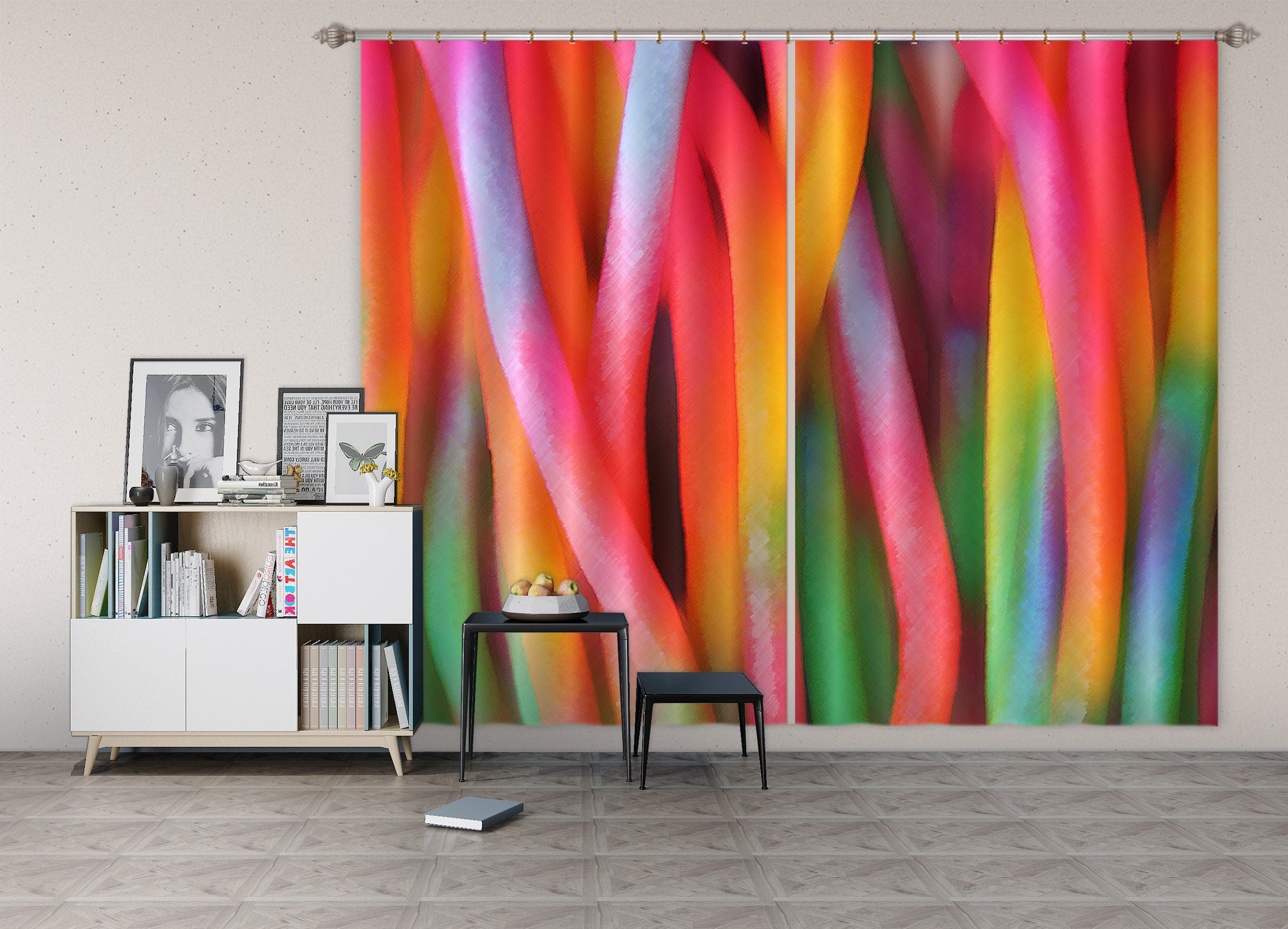3D Color Bars 71045 Shandra Smith Curtain Curtains Drapes