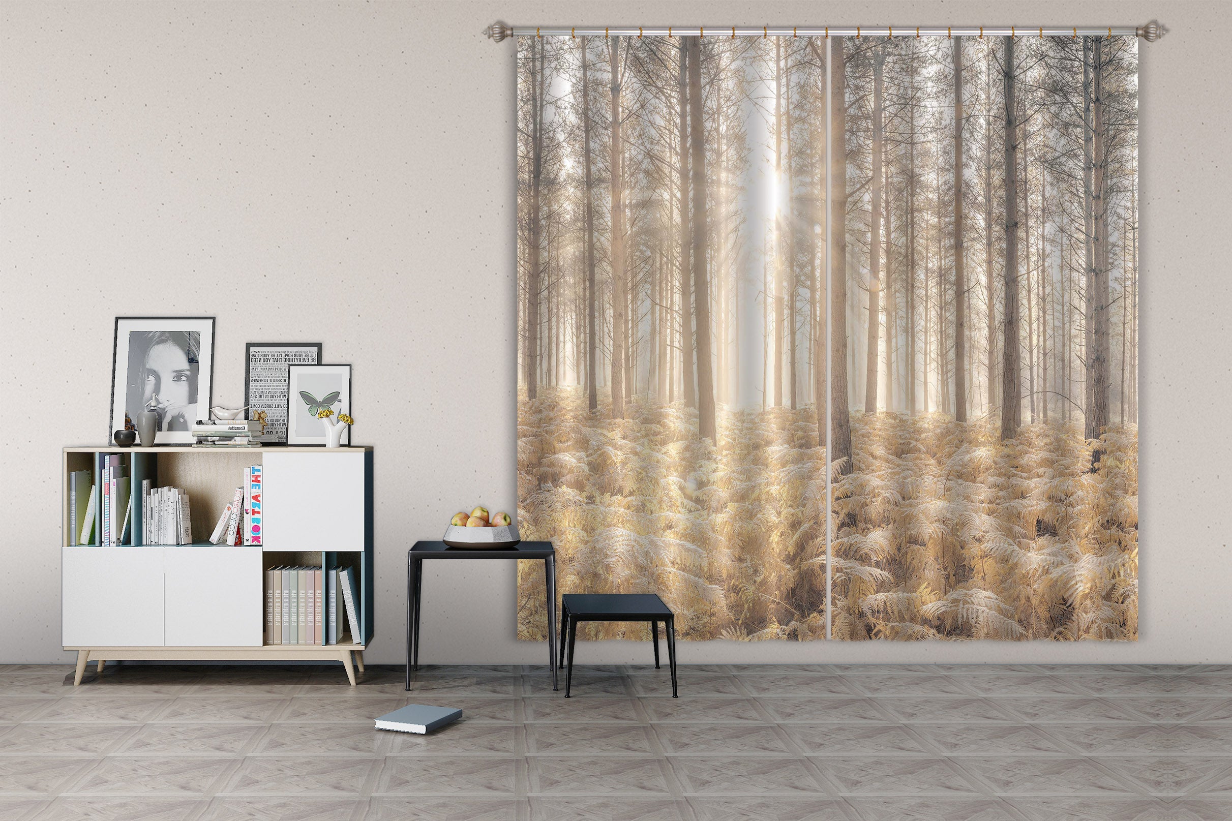 3D Sun Wood 6361 Assaf Frank Curtain Curtains Drapes