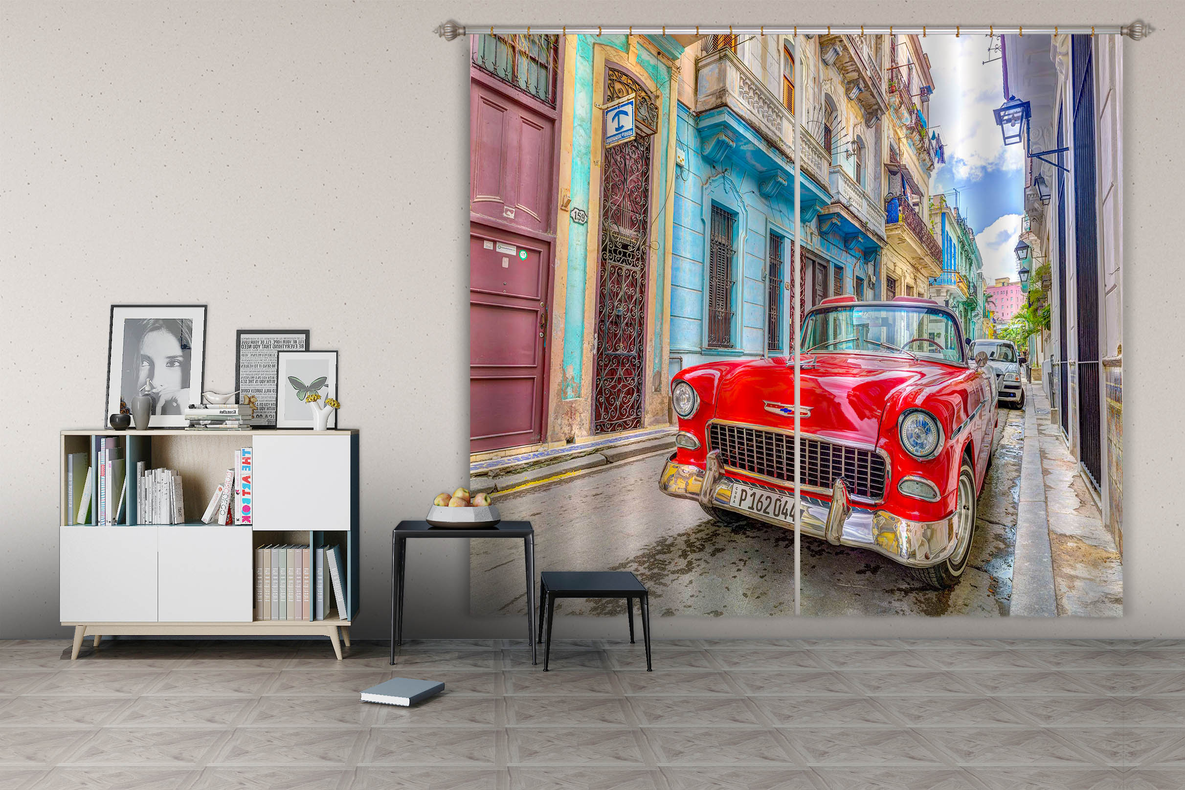 3D Street Car 020 Assaf Frank Curtain Curtains Drapes