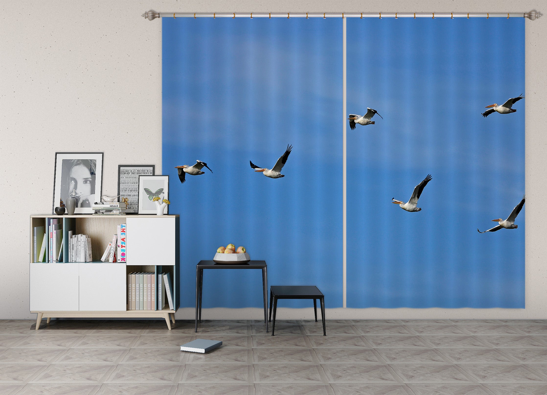 3D Seagull Bird 11174 Kathy Barefield Curtain Curtains Drapes