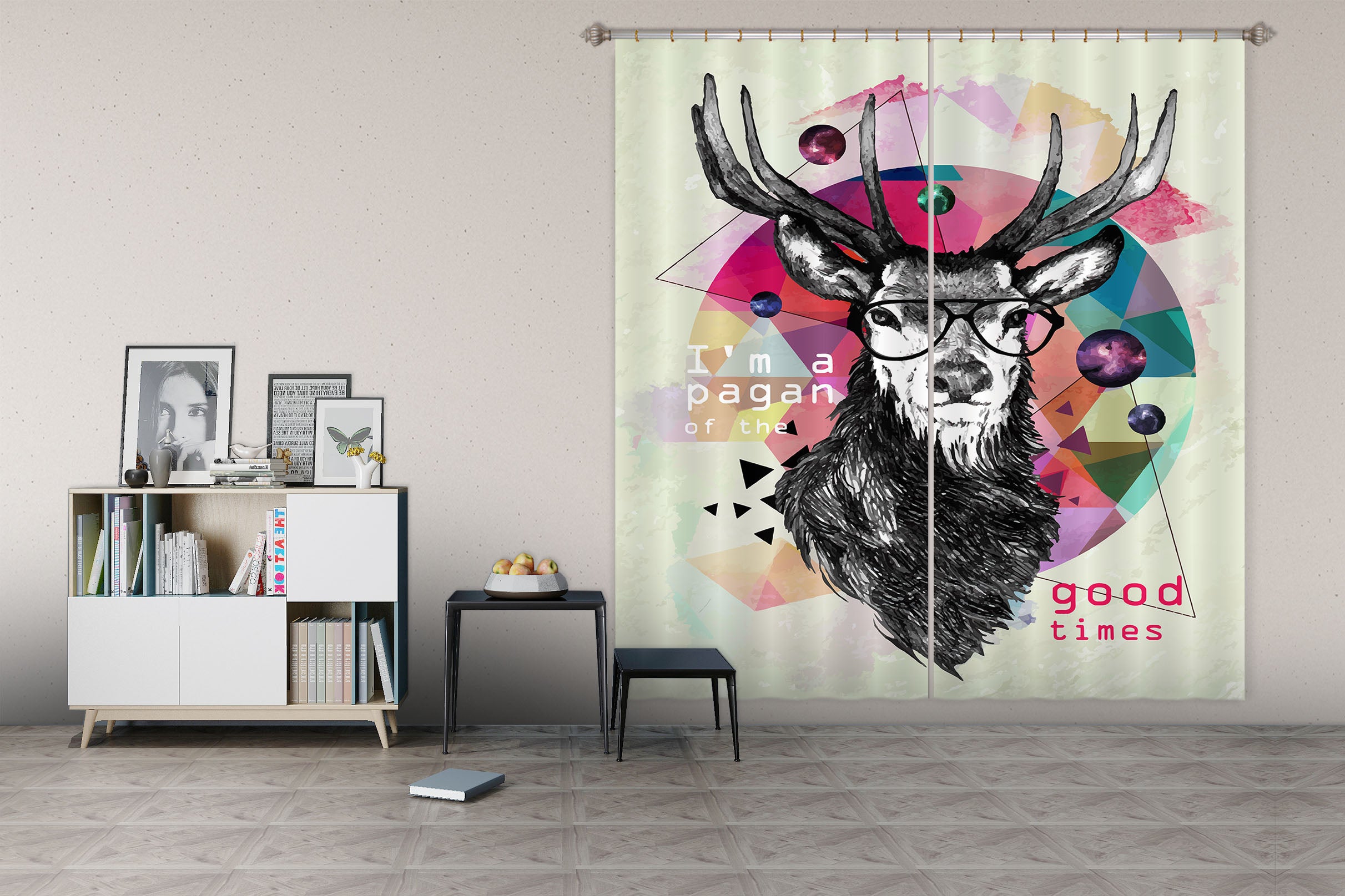 3D Sheep Glasses 766 Curtains Drapes