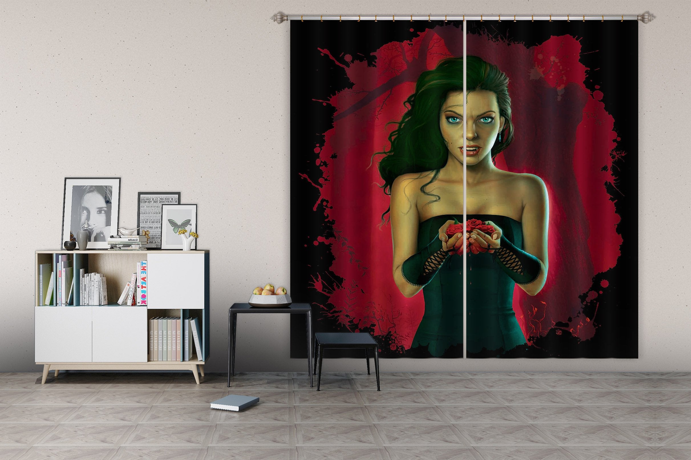 3D Blood Roses 013 Vincent Hie Curtain Curtains Drapes Wallpaper AJ Wallpaper 